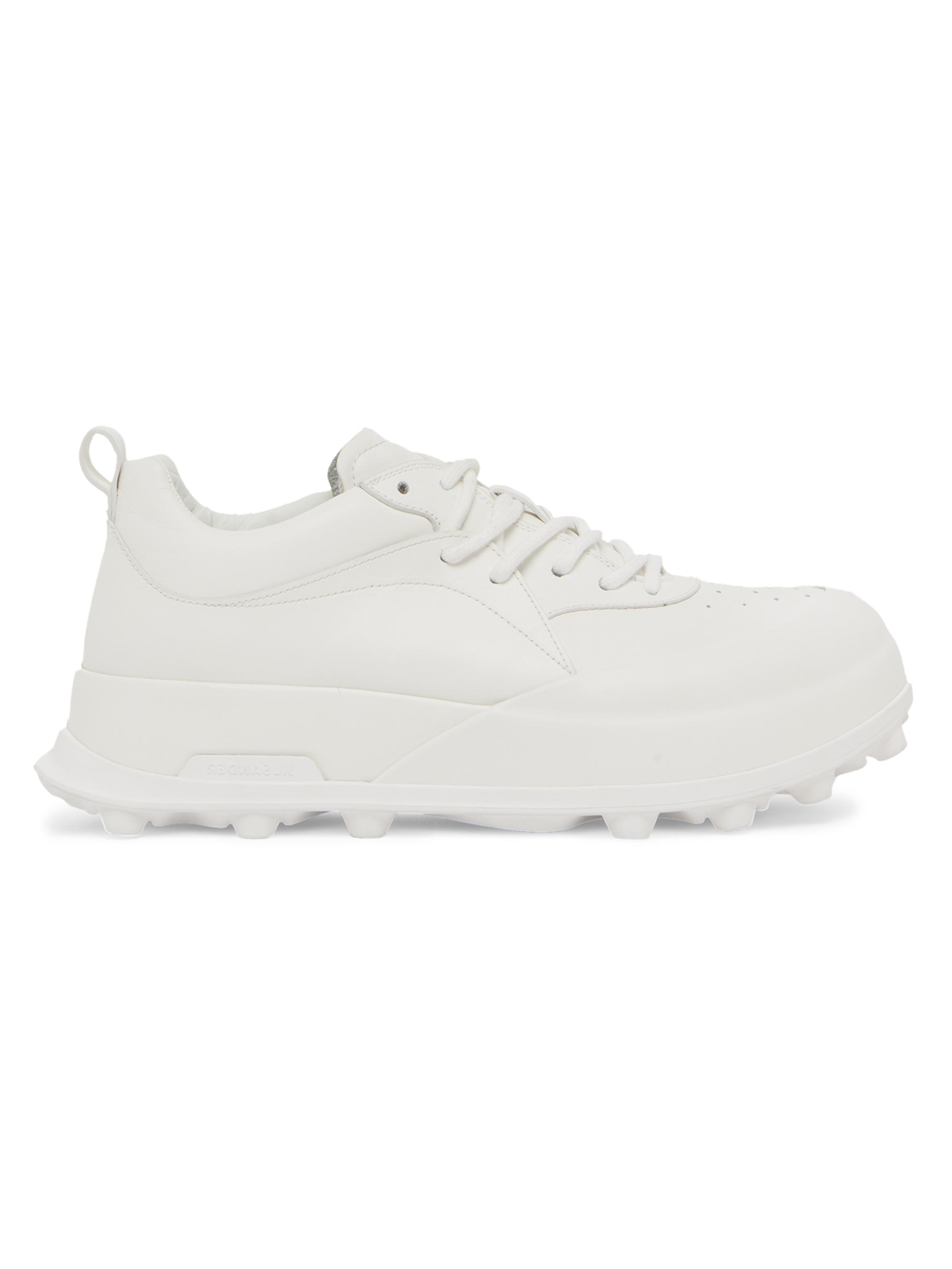 Jil Sander Men's Leather Lace-Up Cleats - Porcelain