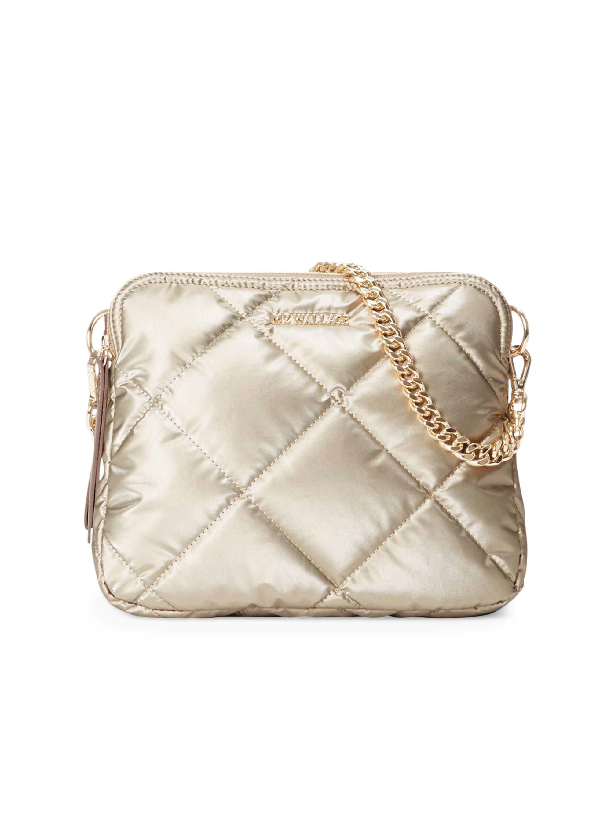MZ Wallace Women's Madison Quilted Metallic Crossbody Bag - Gold