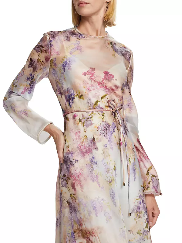 Zimmermann // Multicolor Sheer Floral Print Slip Dress – VSP Consignment