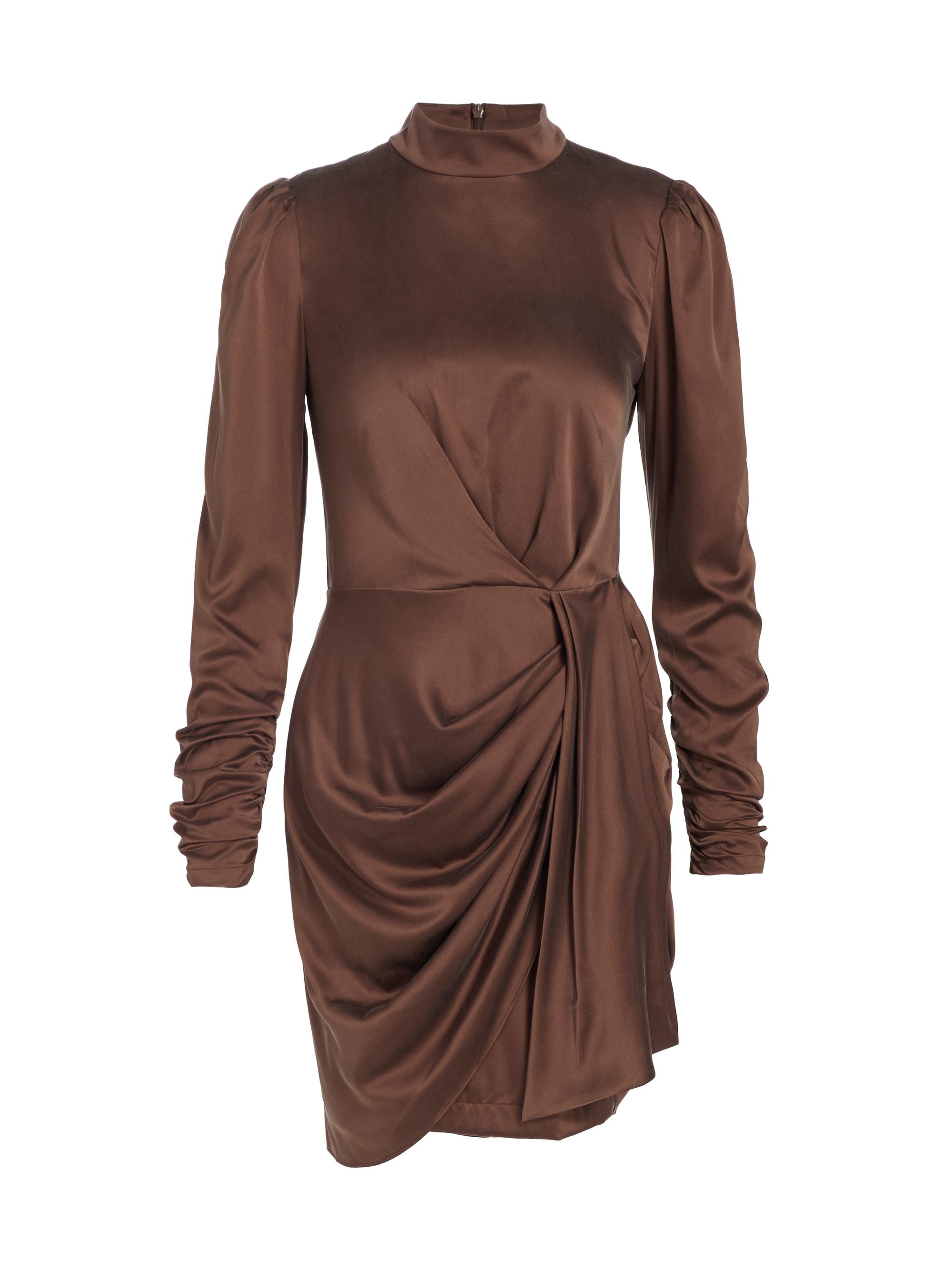 Zimmermann Women's Draped Silk Minidress - Chocolate