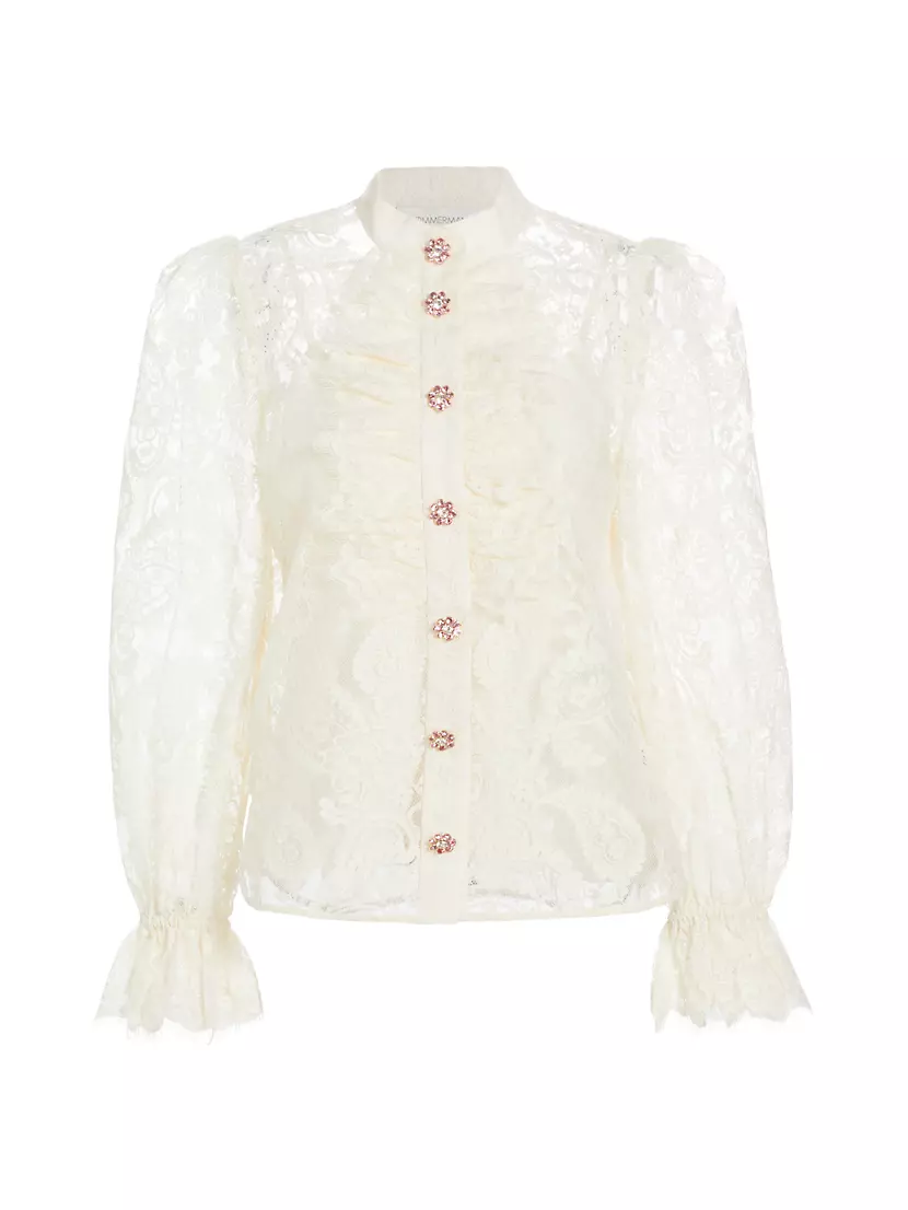 Image 1 of Zimmermann Unbridled Maiden Blouse in Haze Jonquil Floral