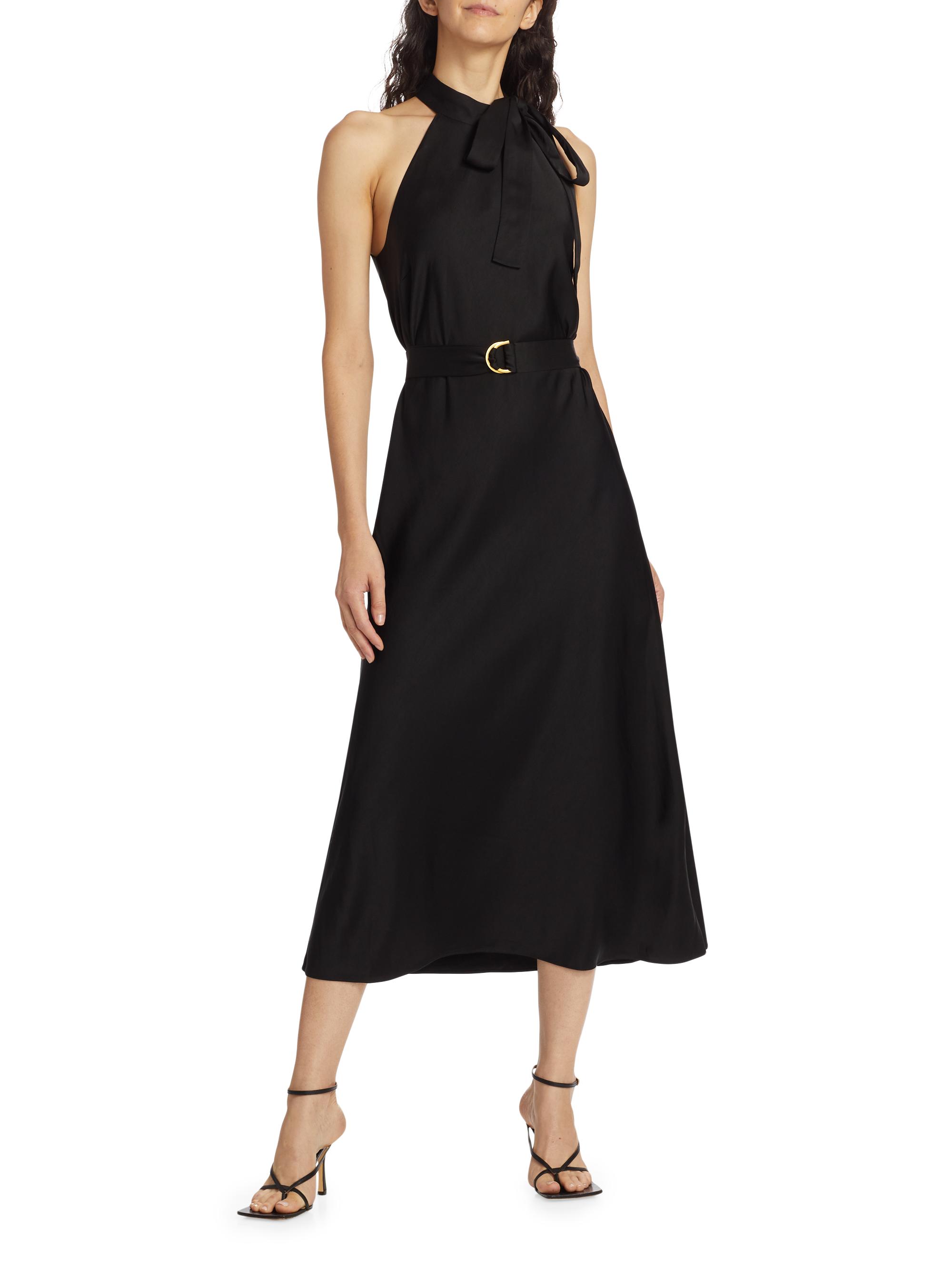 Classy High Neck Mini Dress With Belt