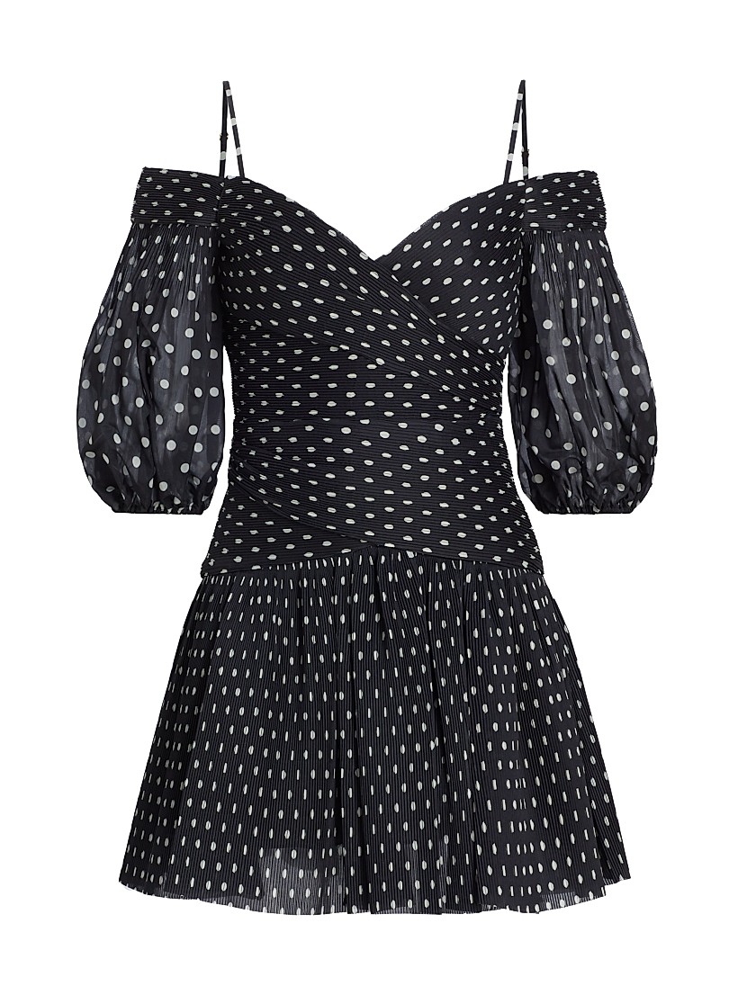 Shop Zimmermann Off-The-Shoulder Polka-Dot Minidress | Saks Shop Zimmermann Off-The-Shoulder Polka-Dot Minidress | Saks