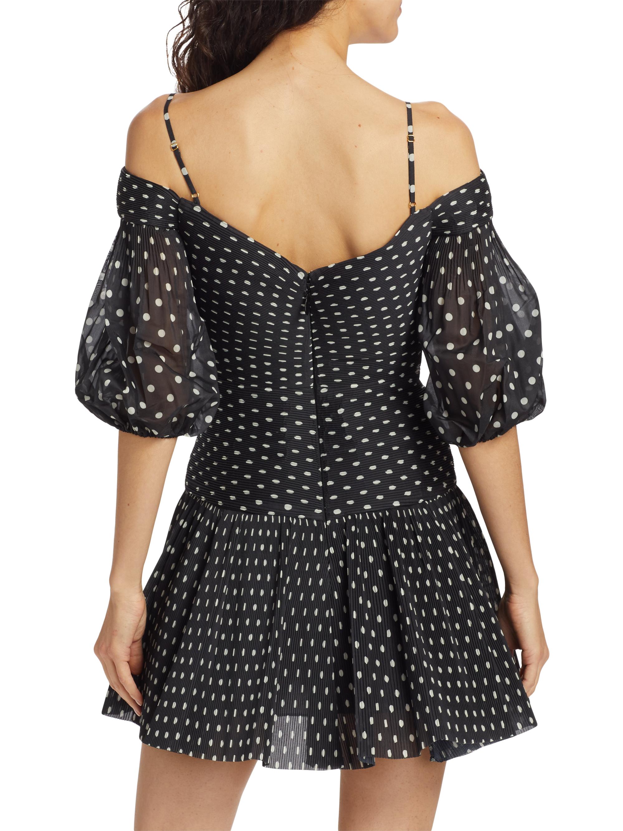 Zimmermann Off-The-Shoulder Polka-Dot Minidress | Saks Fifth Avenue