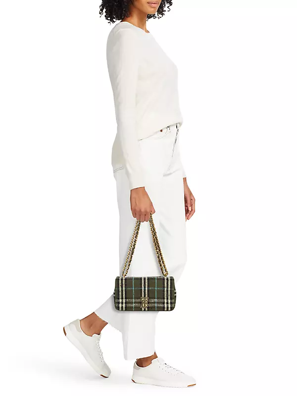 BURBERRY: Bowling bag in check coated cotton - Olive
