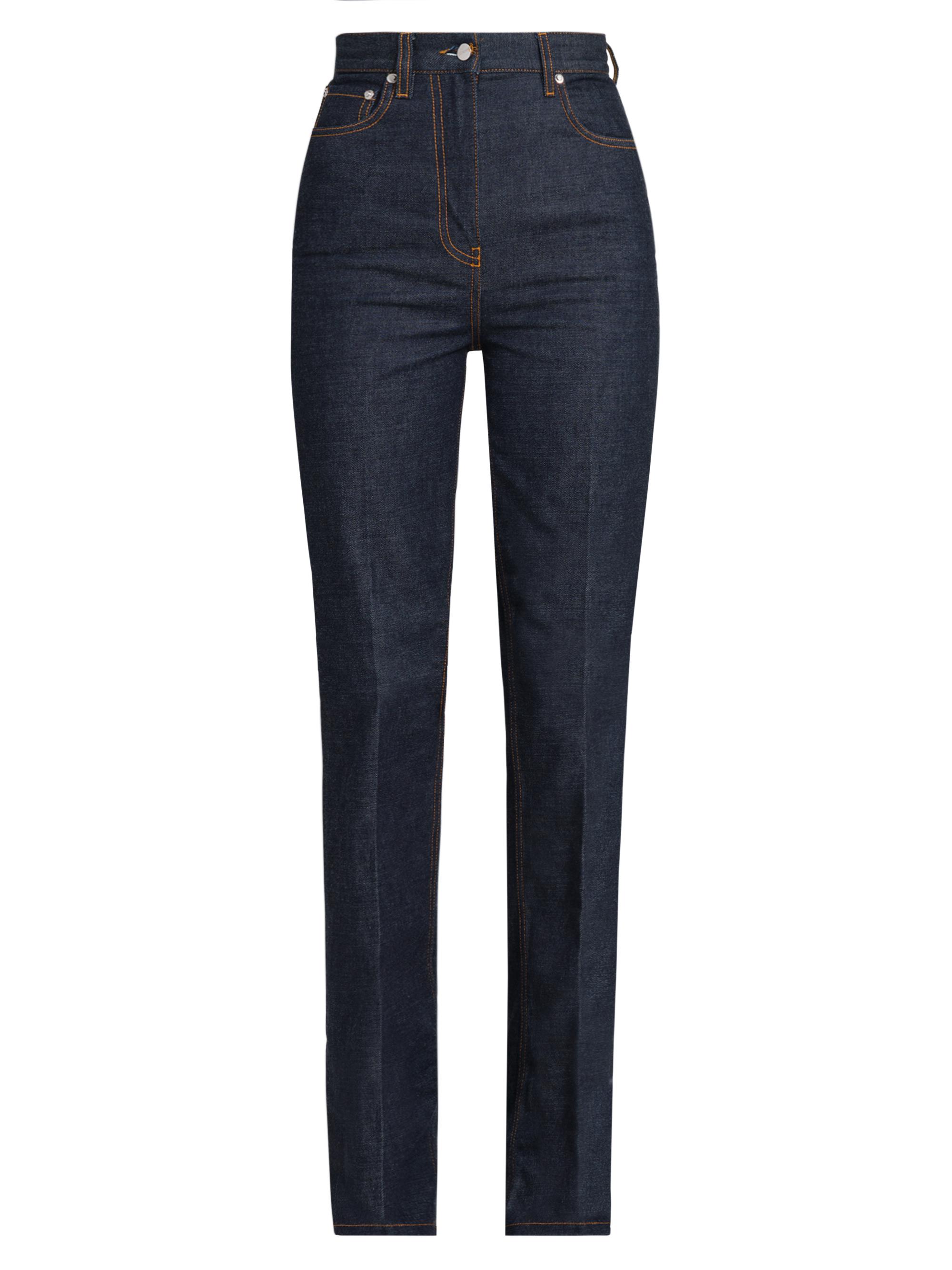 FERRAGAMO Women's High-Rise Straight-Leg Jeans - Denim Scuro