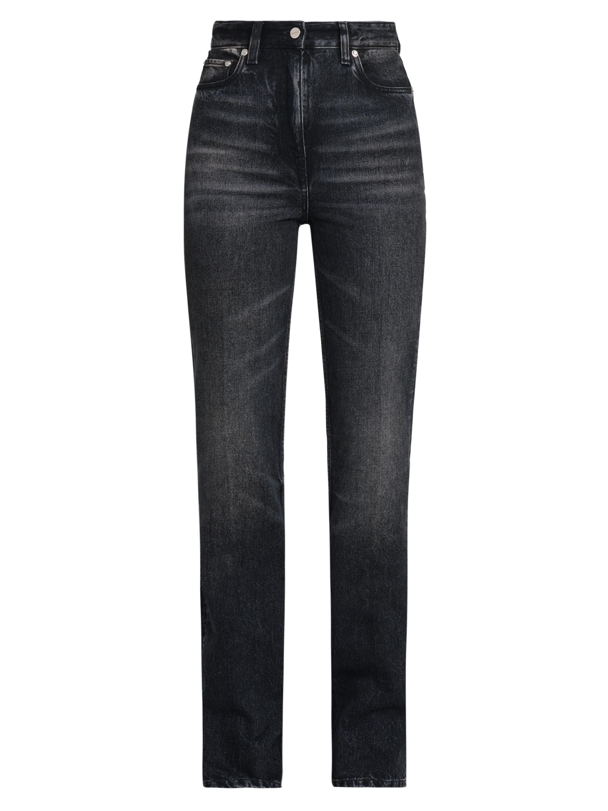 FERRAGAMO Women's High-Rise Straight-Leg Jeans - Nero