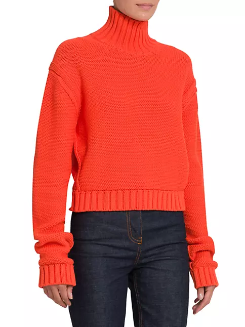Shop FERRAGAMO Shaker-Stitch Turtleneck Sweater | Saks Fifth Avenue