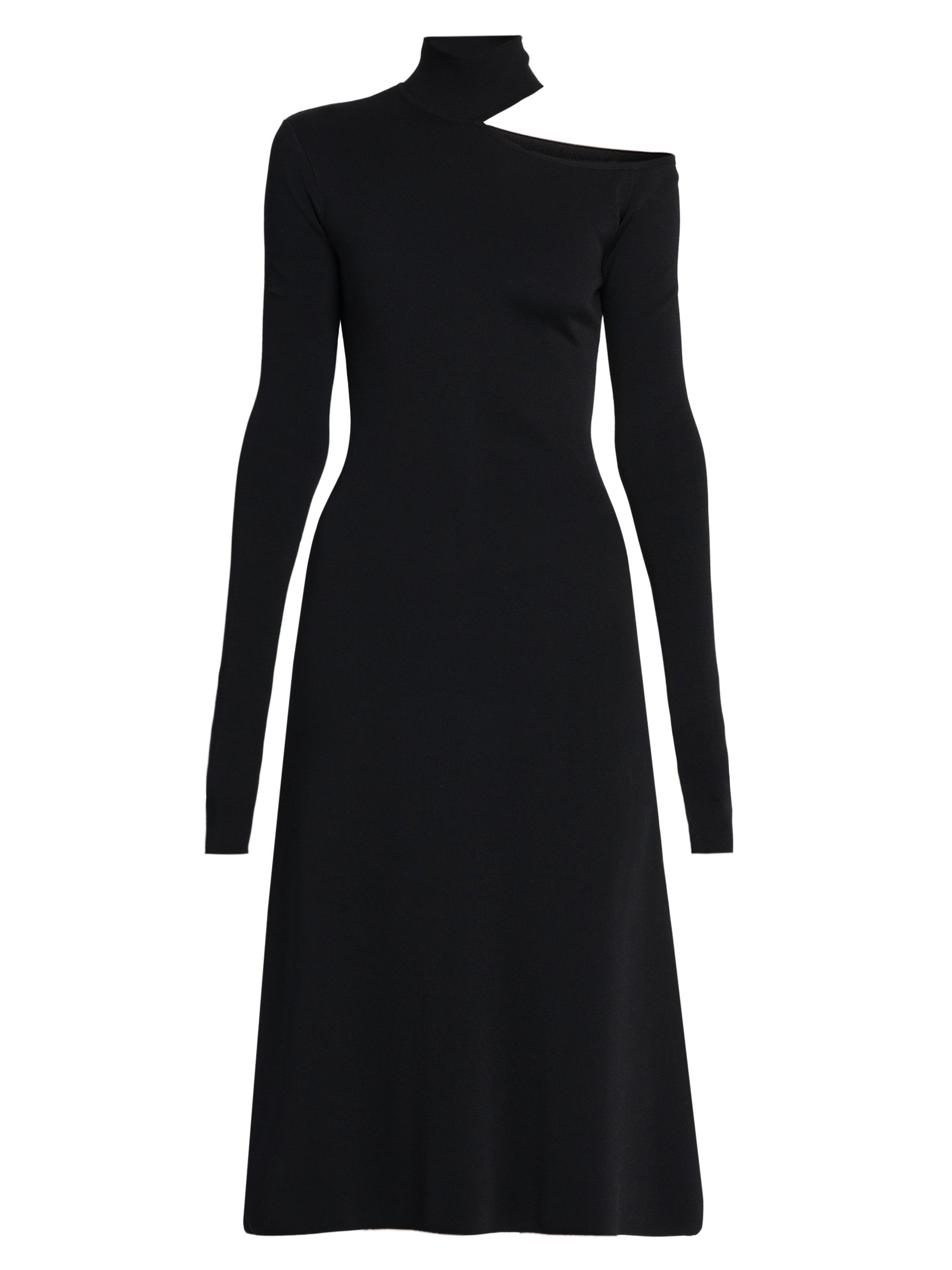 FERRAGAMO Women's Slash Cut-Out Midi Dress - Nero