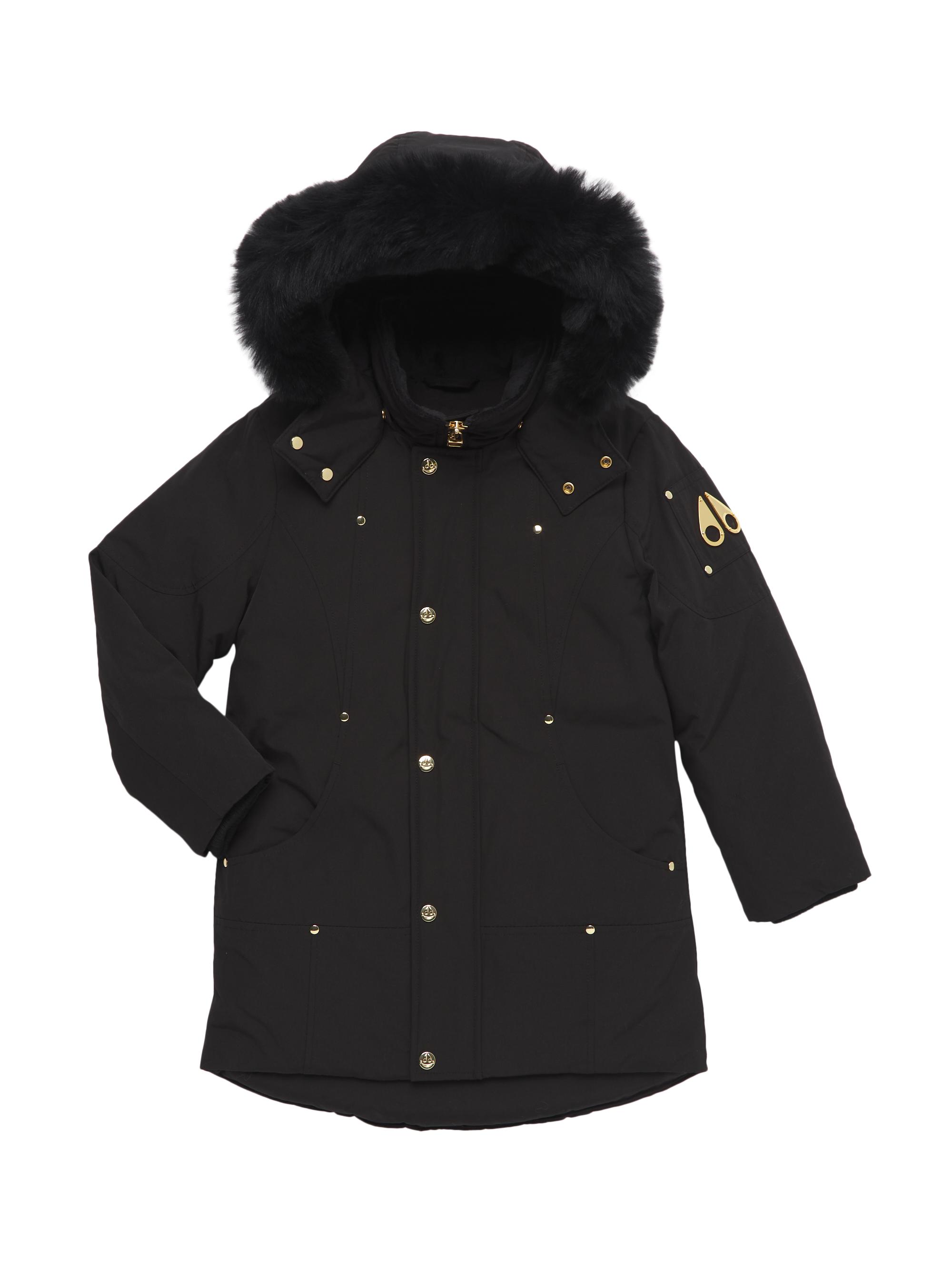Moose Knuckles ブラック&ゴールドダウンジャケット キッズM150 MOOSE KNUCKLES（ムースナックルズ） キッズ ダウンジャケット UNISEX