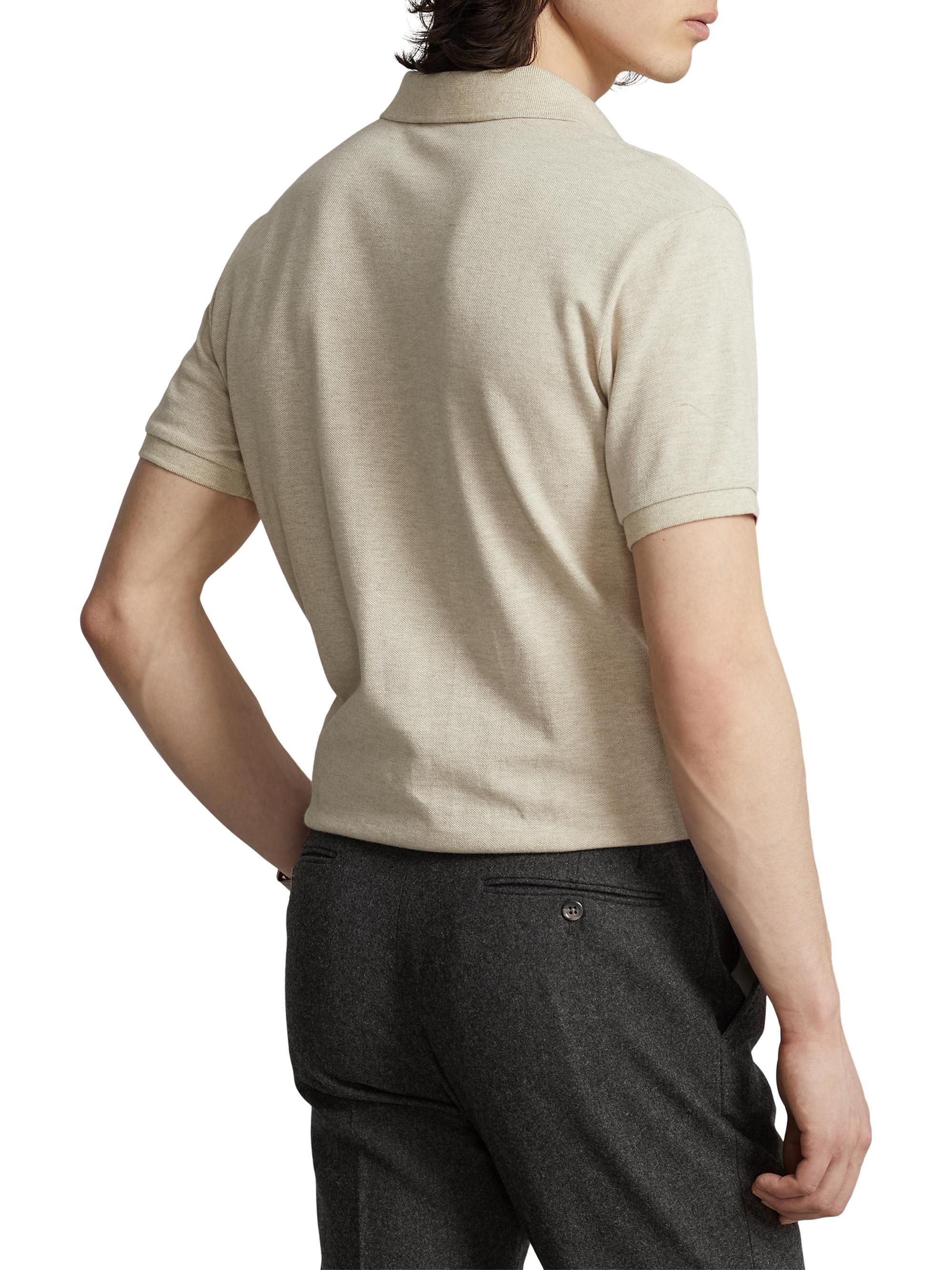 Polo Ralph Lauren Men's Basic Mesh Polo Shirt - Dune Heather | Thumbnail 4