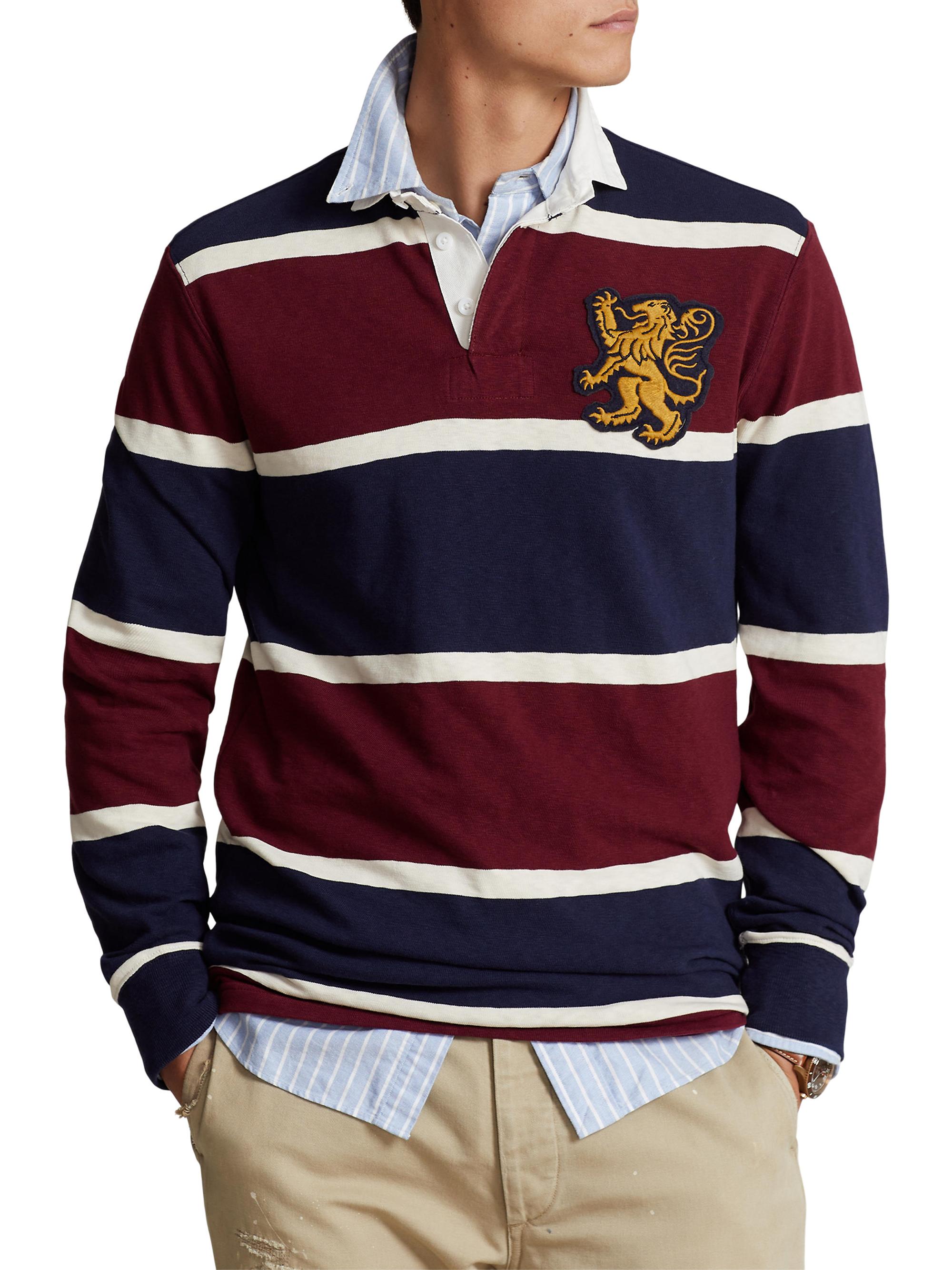 Polo Ralph Lauren Rugby Striped Long-Sleeve Polo | Saks Fifth Avenue