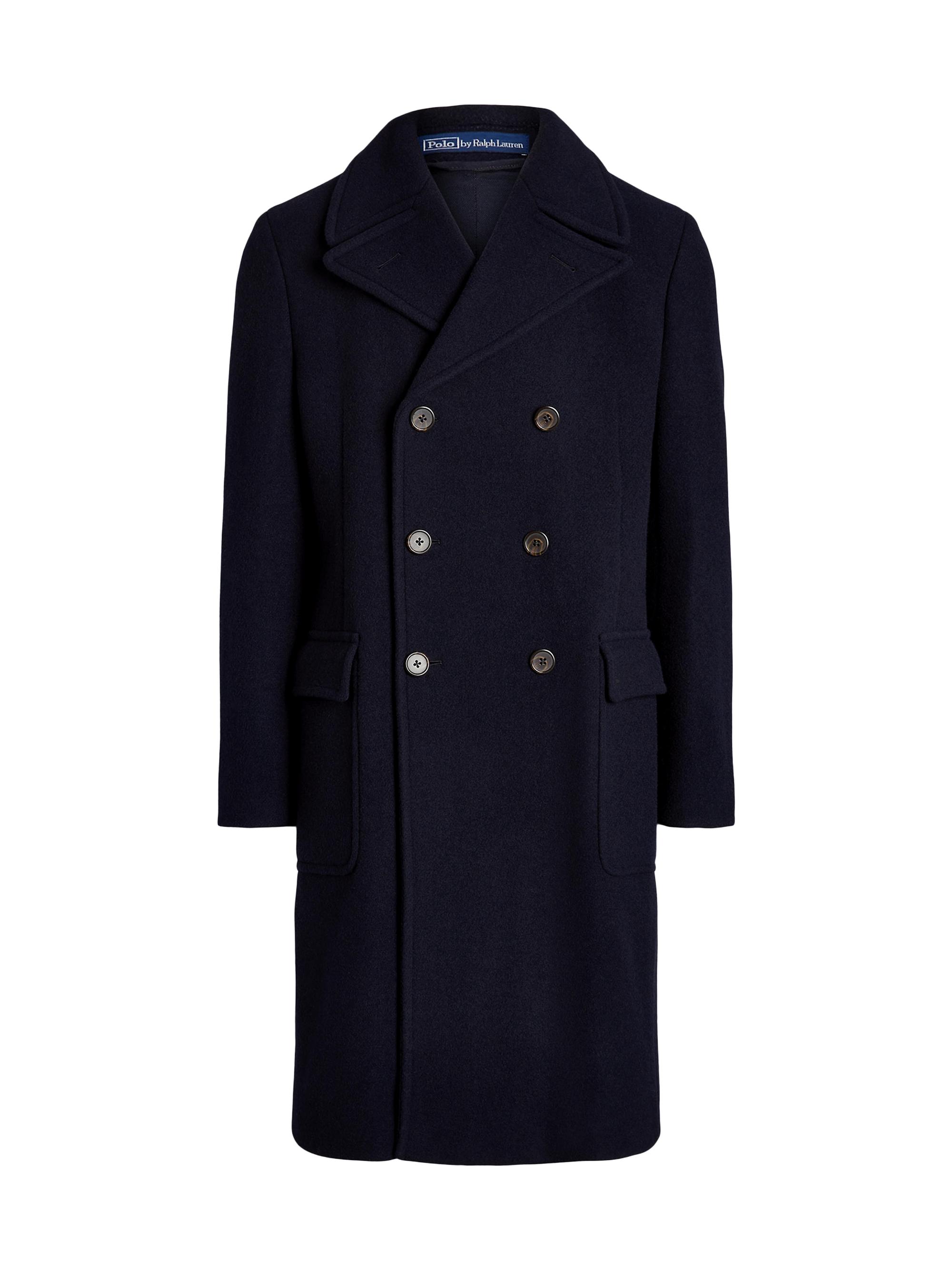 Polo Ralph Lauren Men's Wool-Blend Double-Breasted Topcoat - Navy