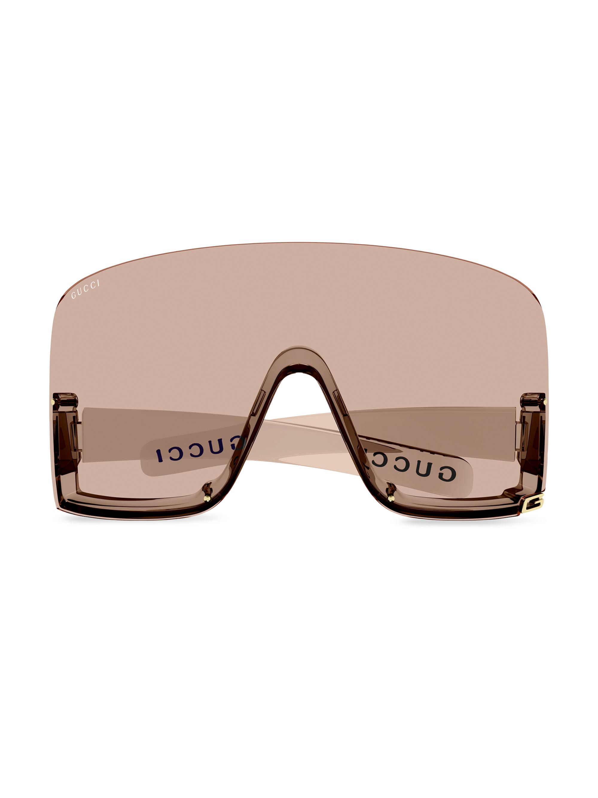 Gucci Women's Fashion Show 99MM Mask Sunglasses - Beige
