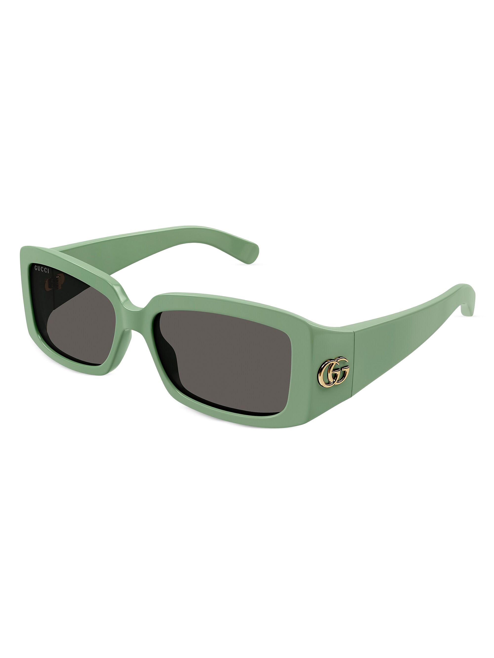 Gucci Women's GG Corner 54MM Rectangular Injection Sunglasses - Green