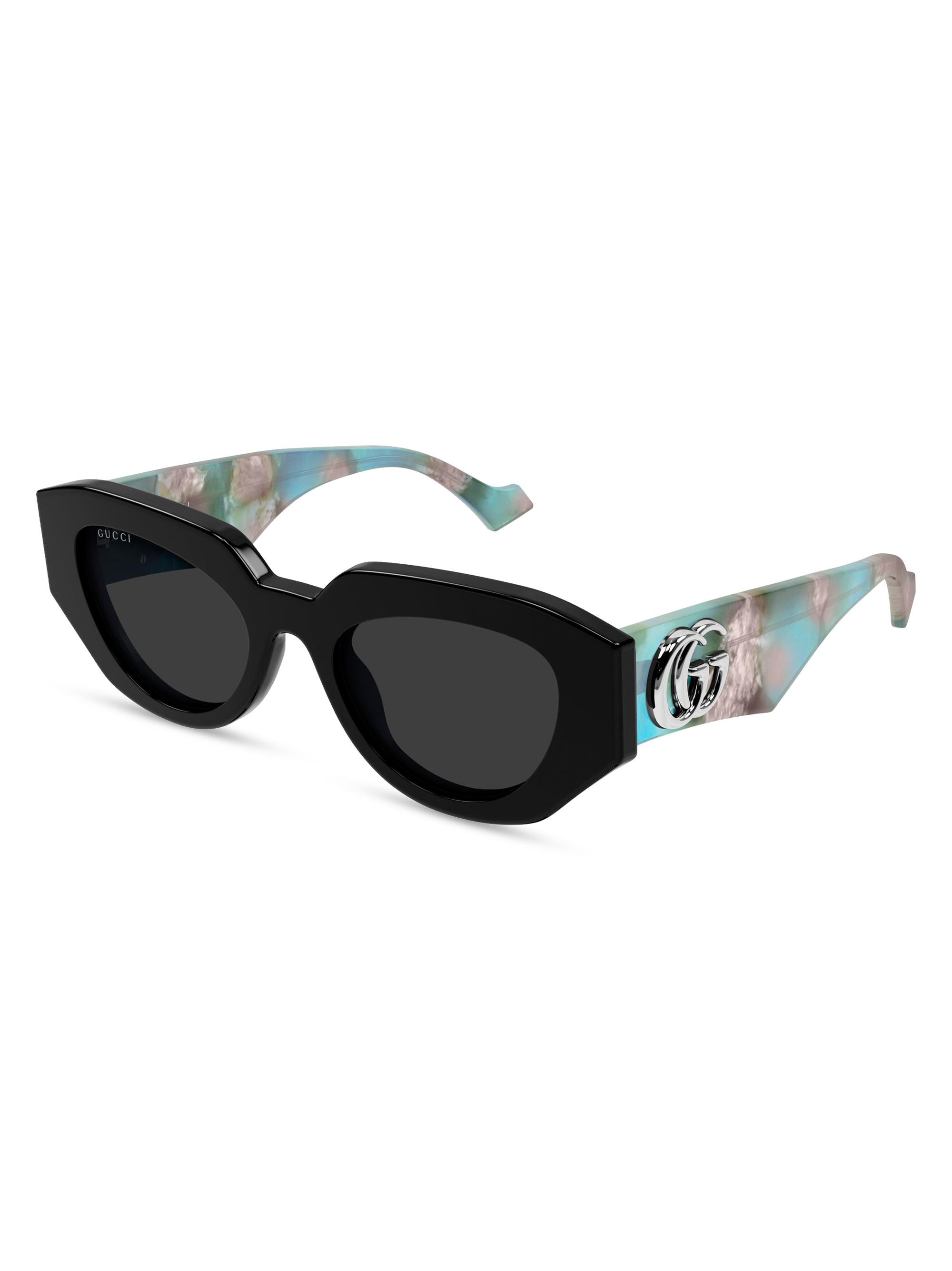 Gucci Women's  Generation 51MM Geometric Sunglasses - Blue Grey Black