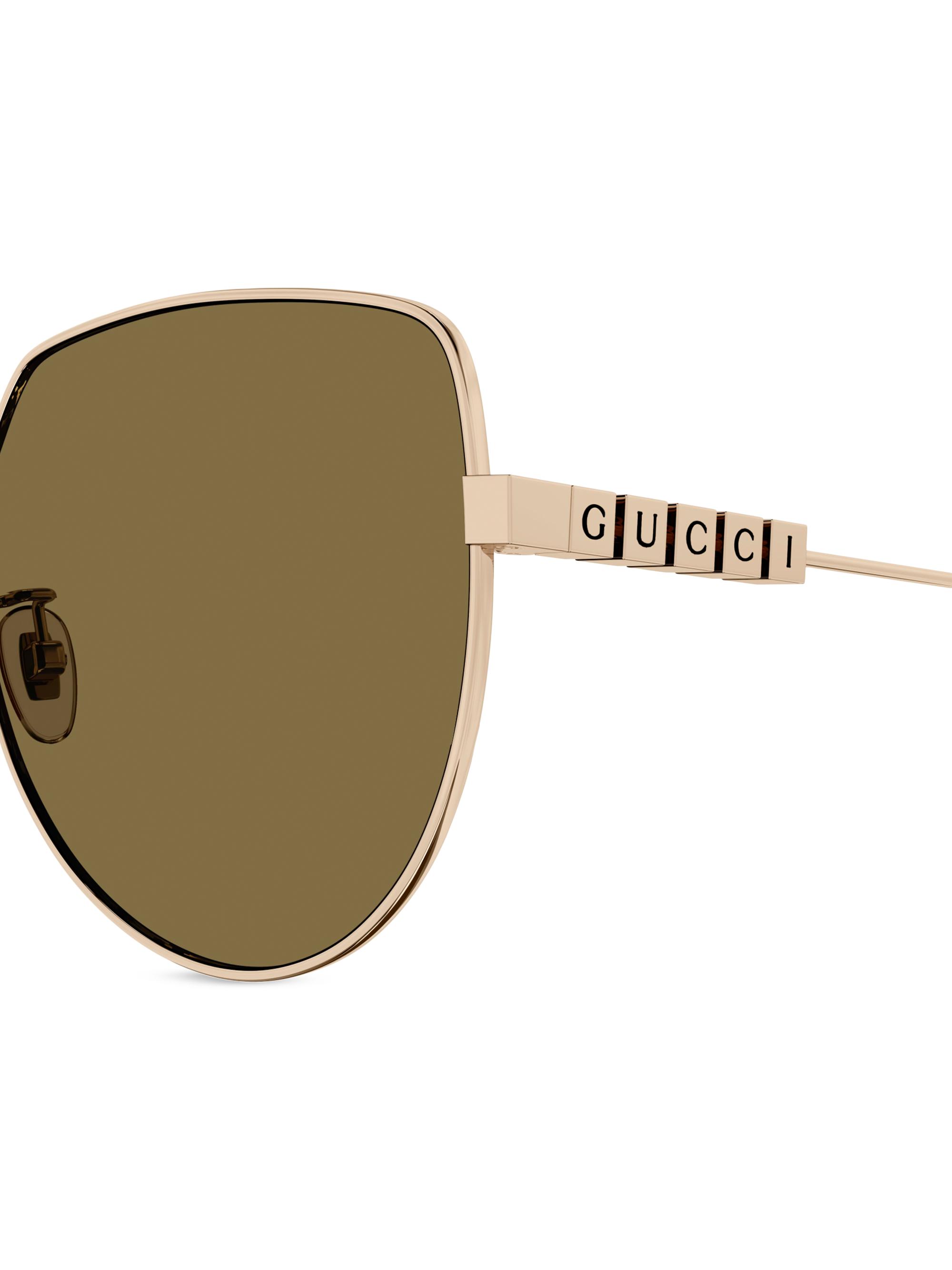 Gucci Lettering 58MM Geometric Sunglasses | Saks Fifth Avenue display picture 3