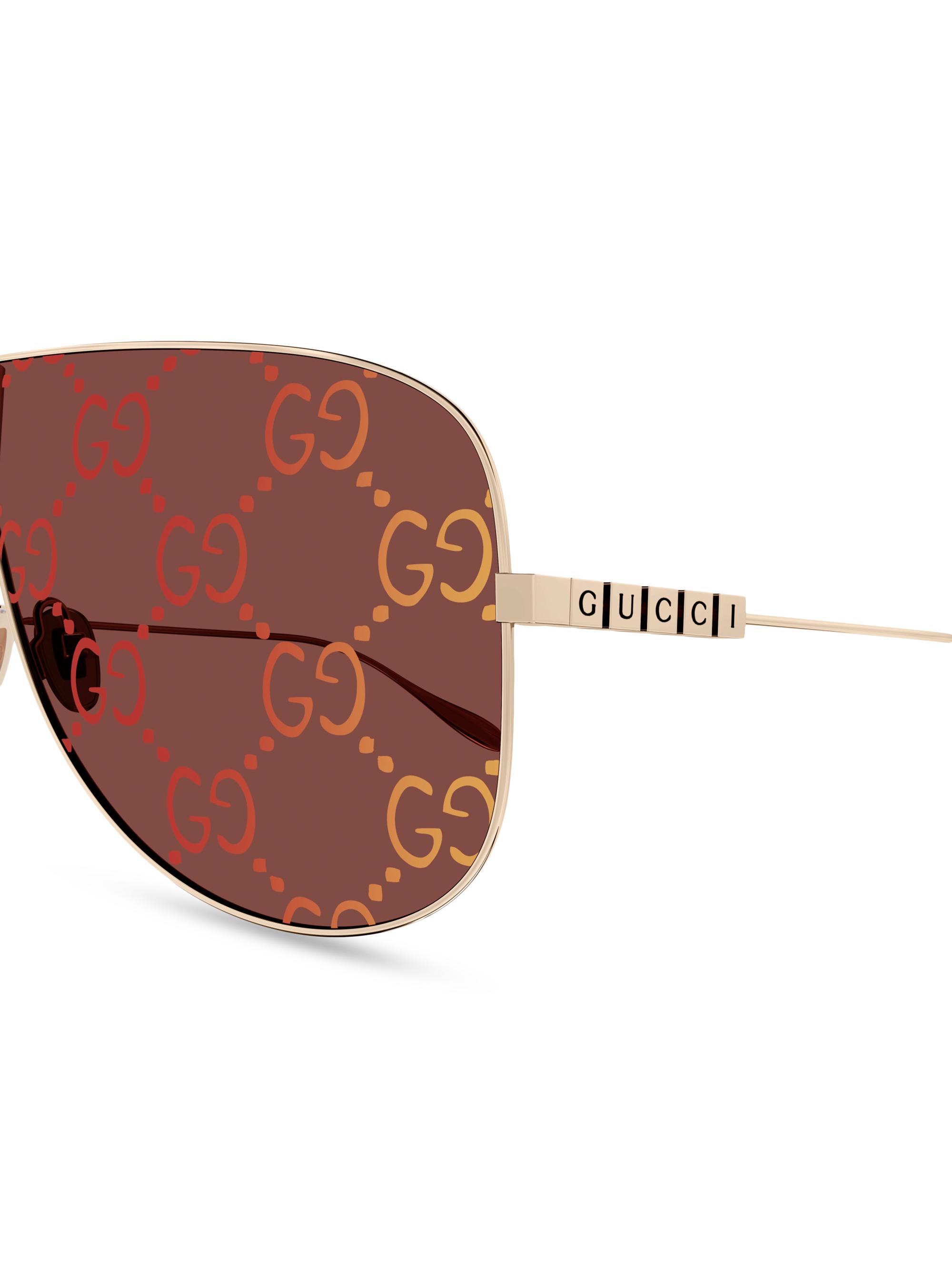 GUCCI ♡ロゴサングラス Gucci Lettering 99MM Mask Sunglasses | Saks Fifth Avenue