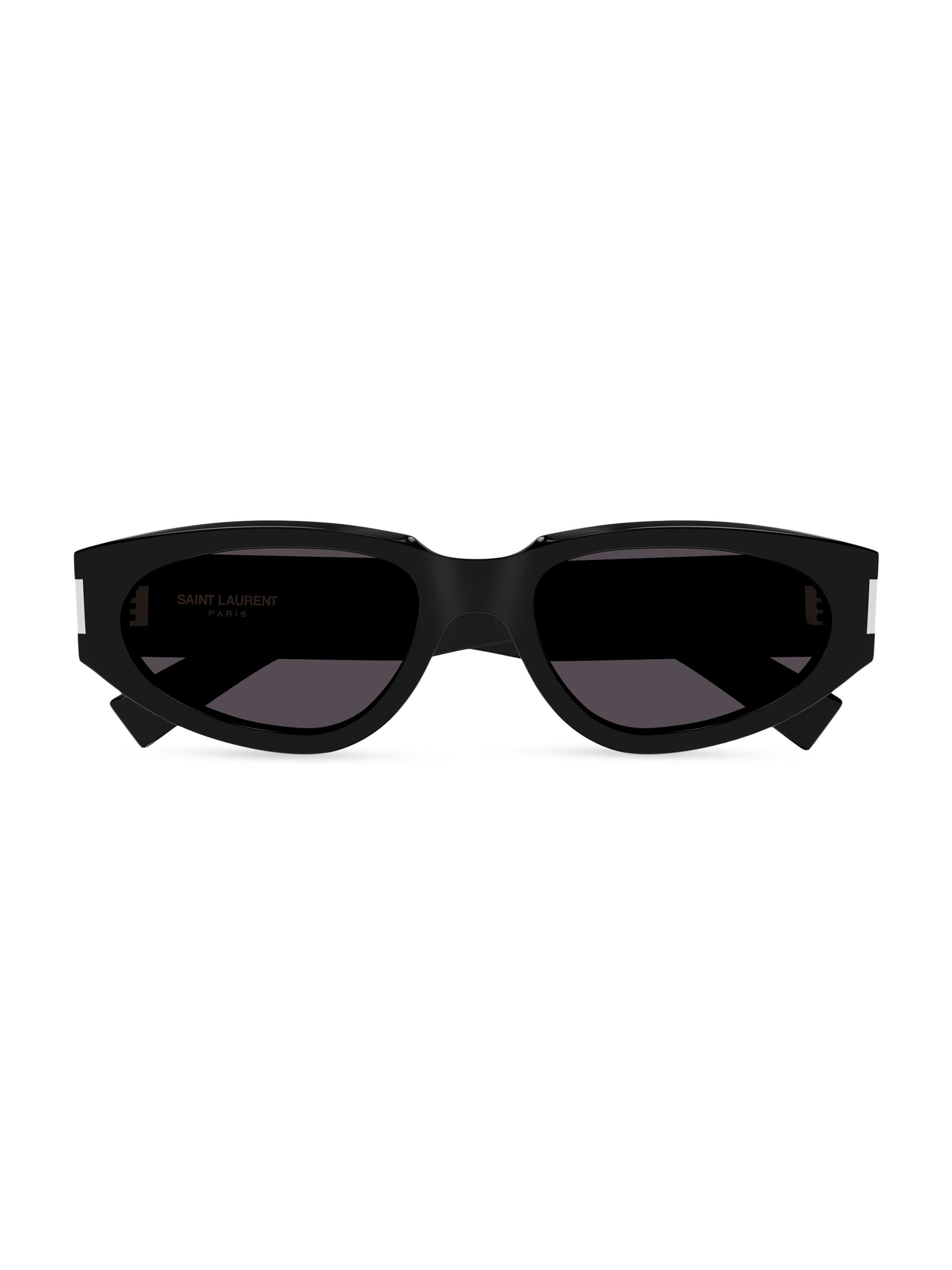 Saint Laurent Women's Naked Wirecore Oval Sunglasses - Black