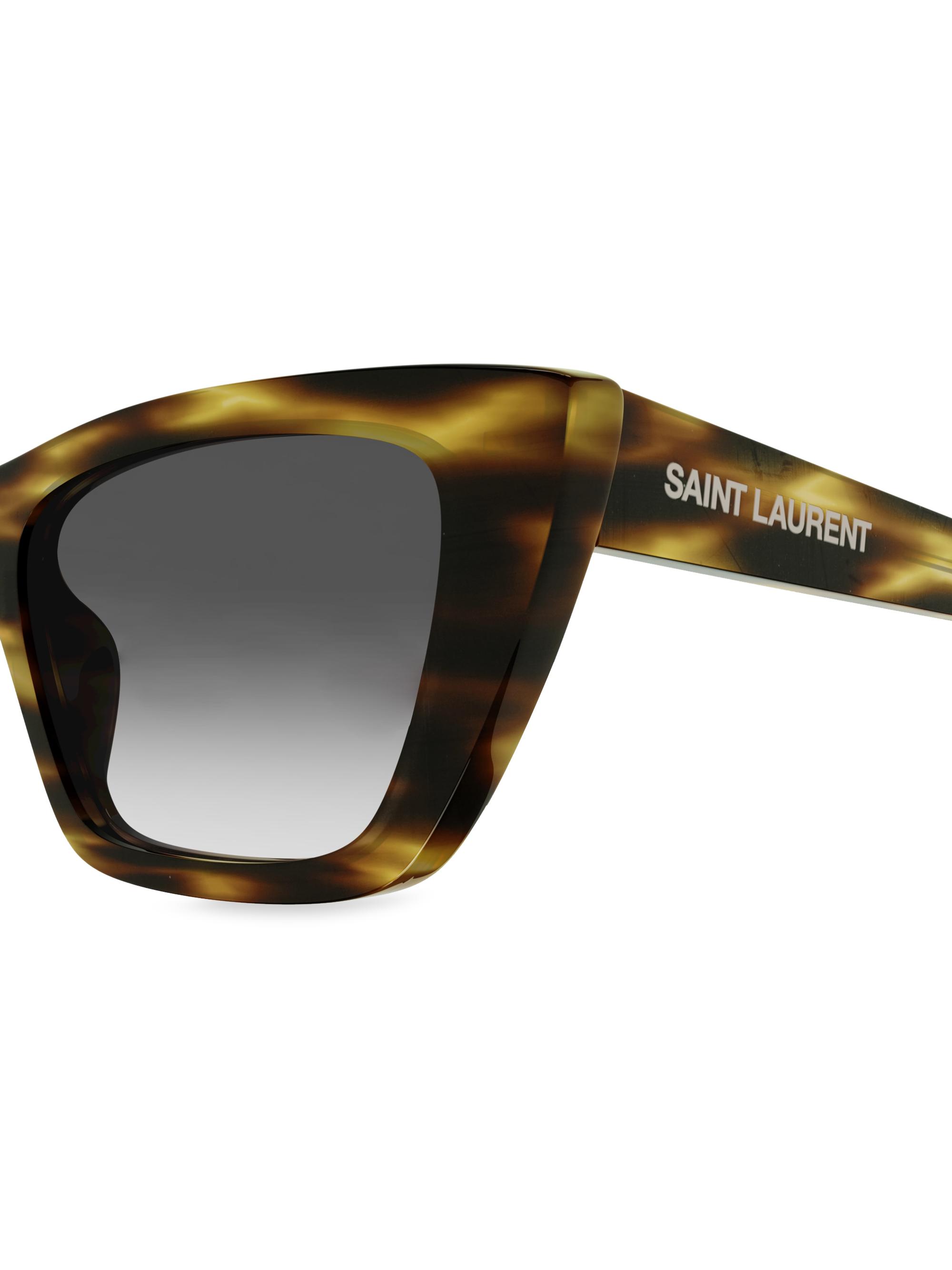 合馬公式アカウント1 Yves Saint Laurent ストライプ Saint Laurent Feminine Fashion Mica Icons Cat-Eye Sunglasses