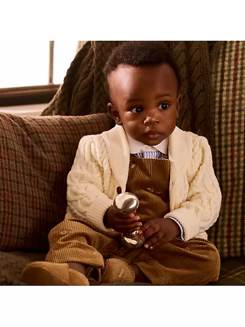 Shop Polo Ralph Lauren Baby Boy's Striped Shirt & Corduroy Overall