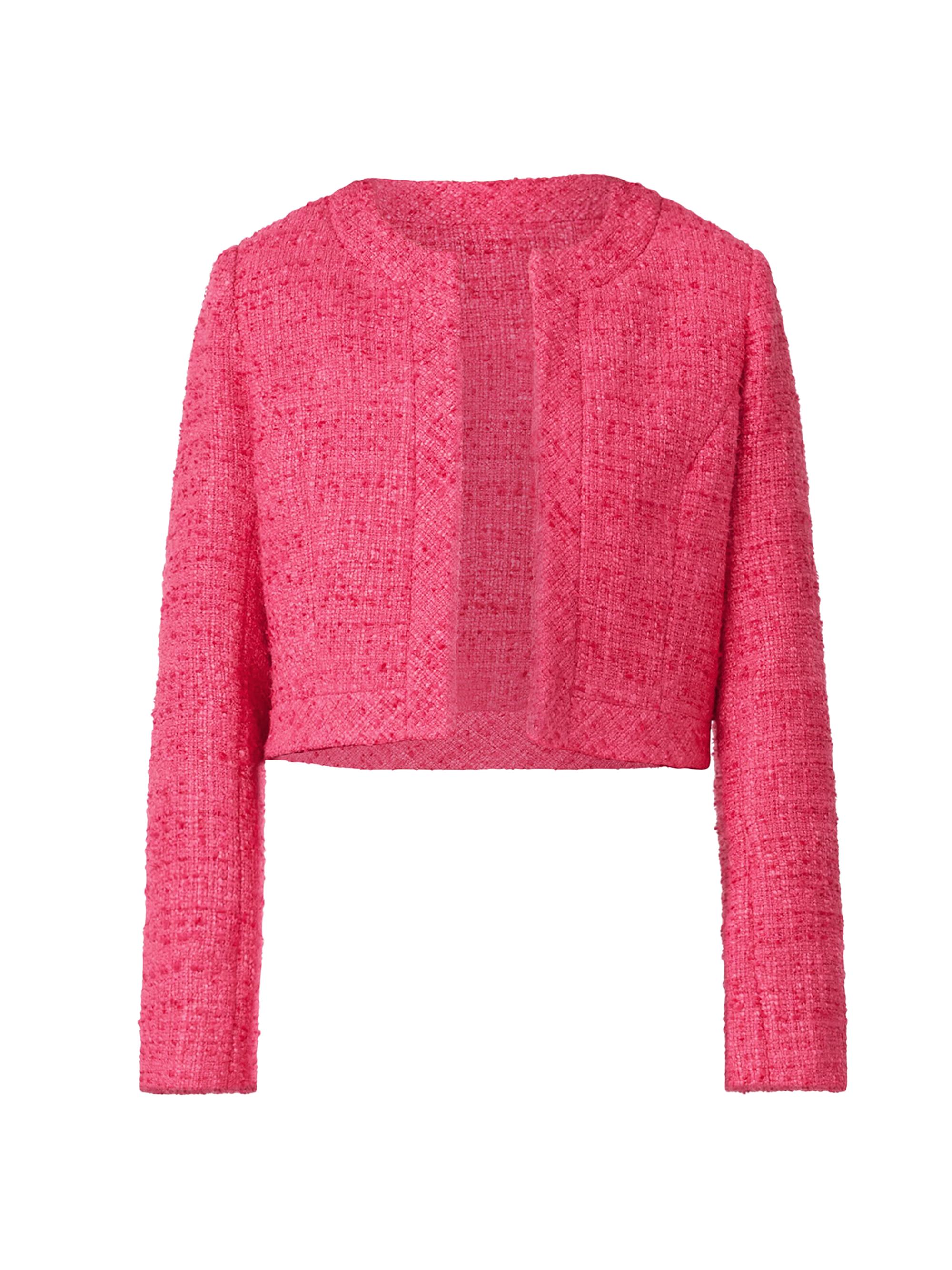 Shoshanna Women's Barb Tweed Crop Jacket - Magenta