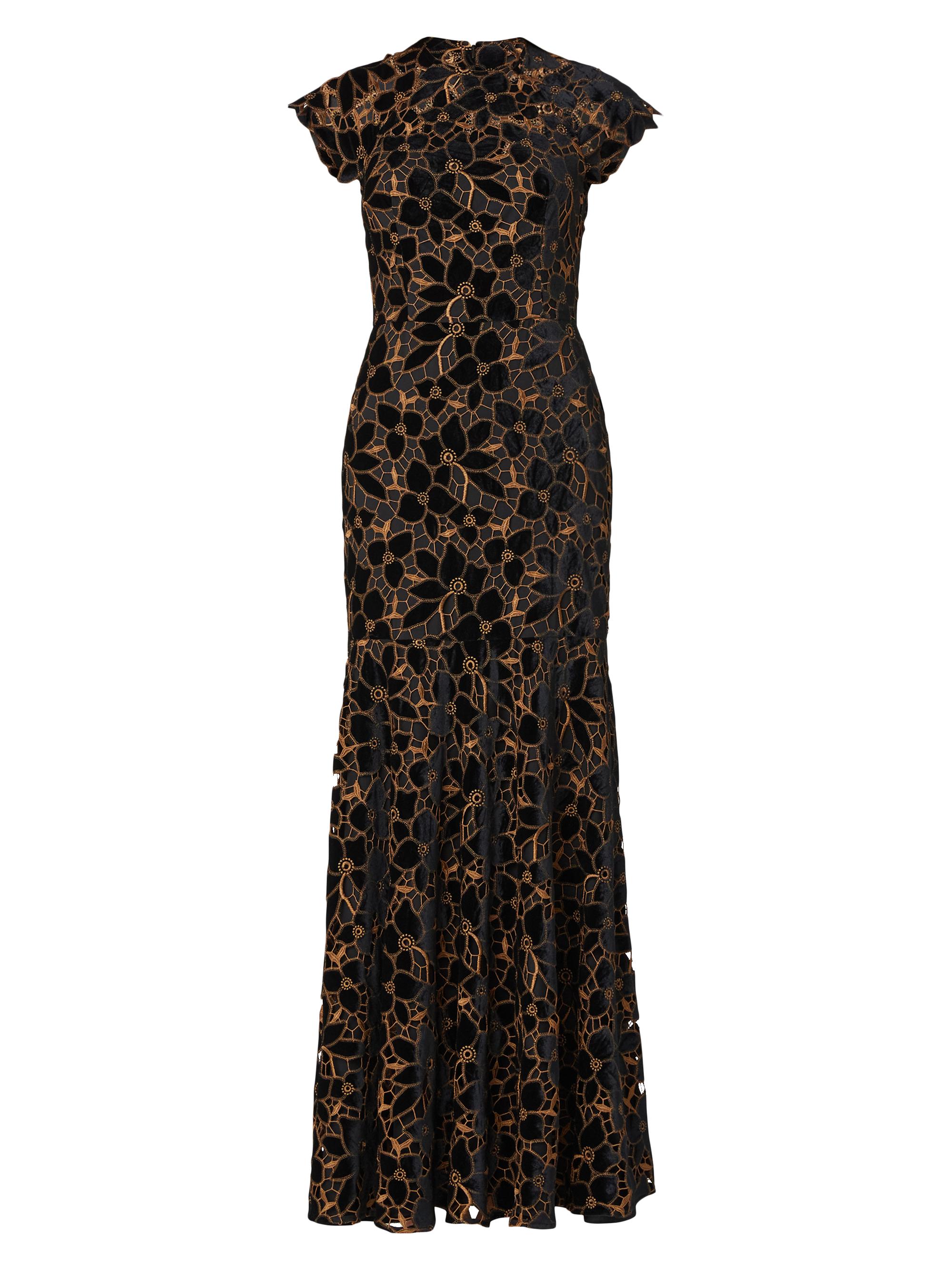 Shoshanna Women's Carlotta Floral Velvet Gown - Jet Bronze