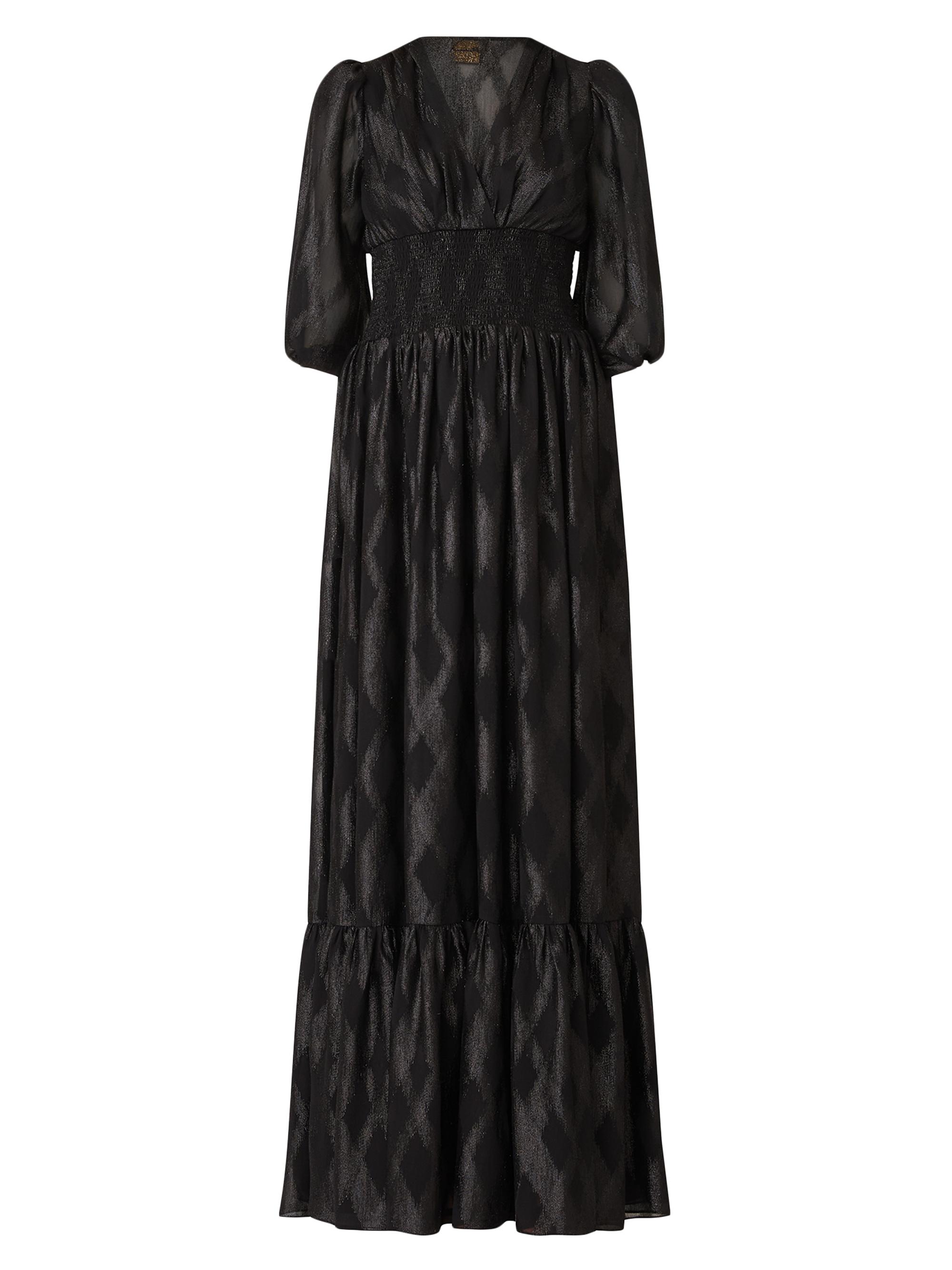 Shoshanna Women's Thea Metallic Puff-Sleeve Gown - Jet