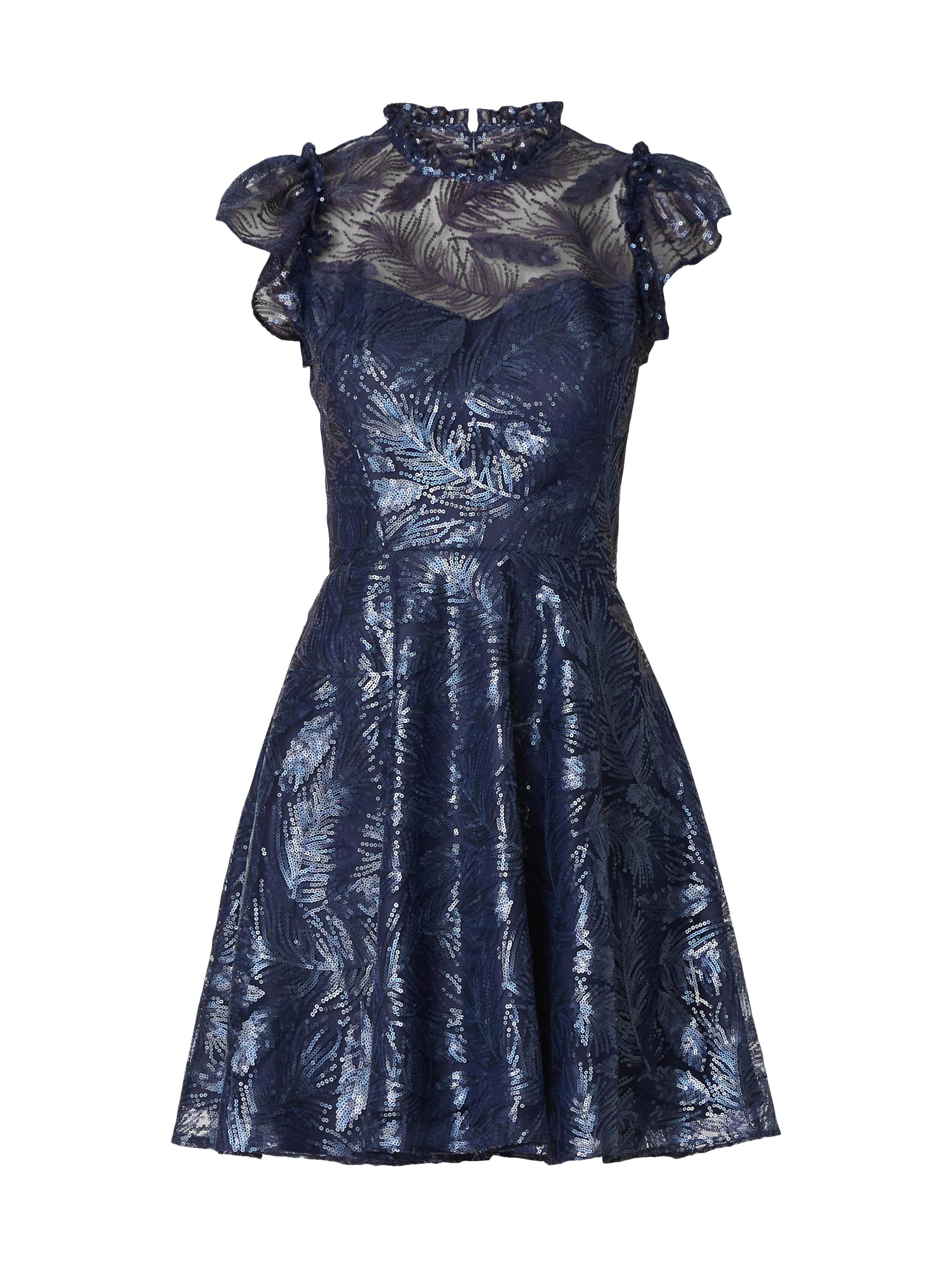 Shoshanna Women's Everlie Sequined Flutter-Sleeve Minidress - Navy