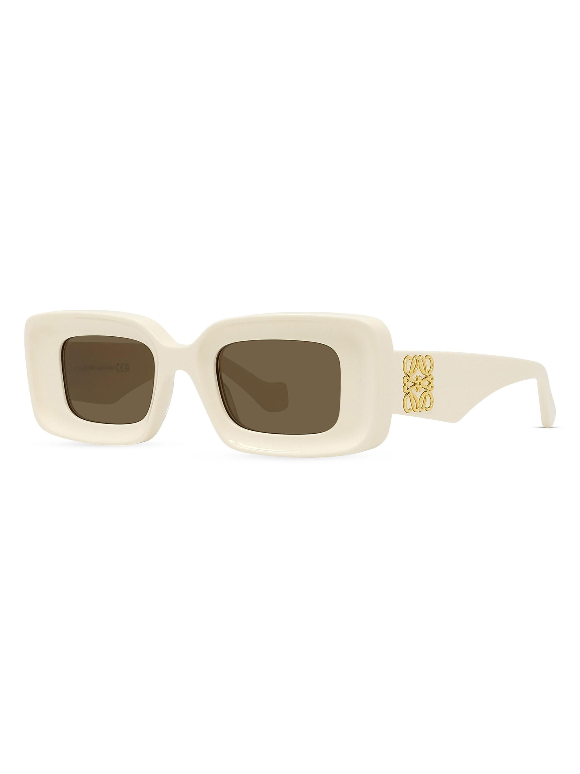 LOEWE Men's Anagram 46MM Rectangular Sunglasses -  Brown