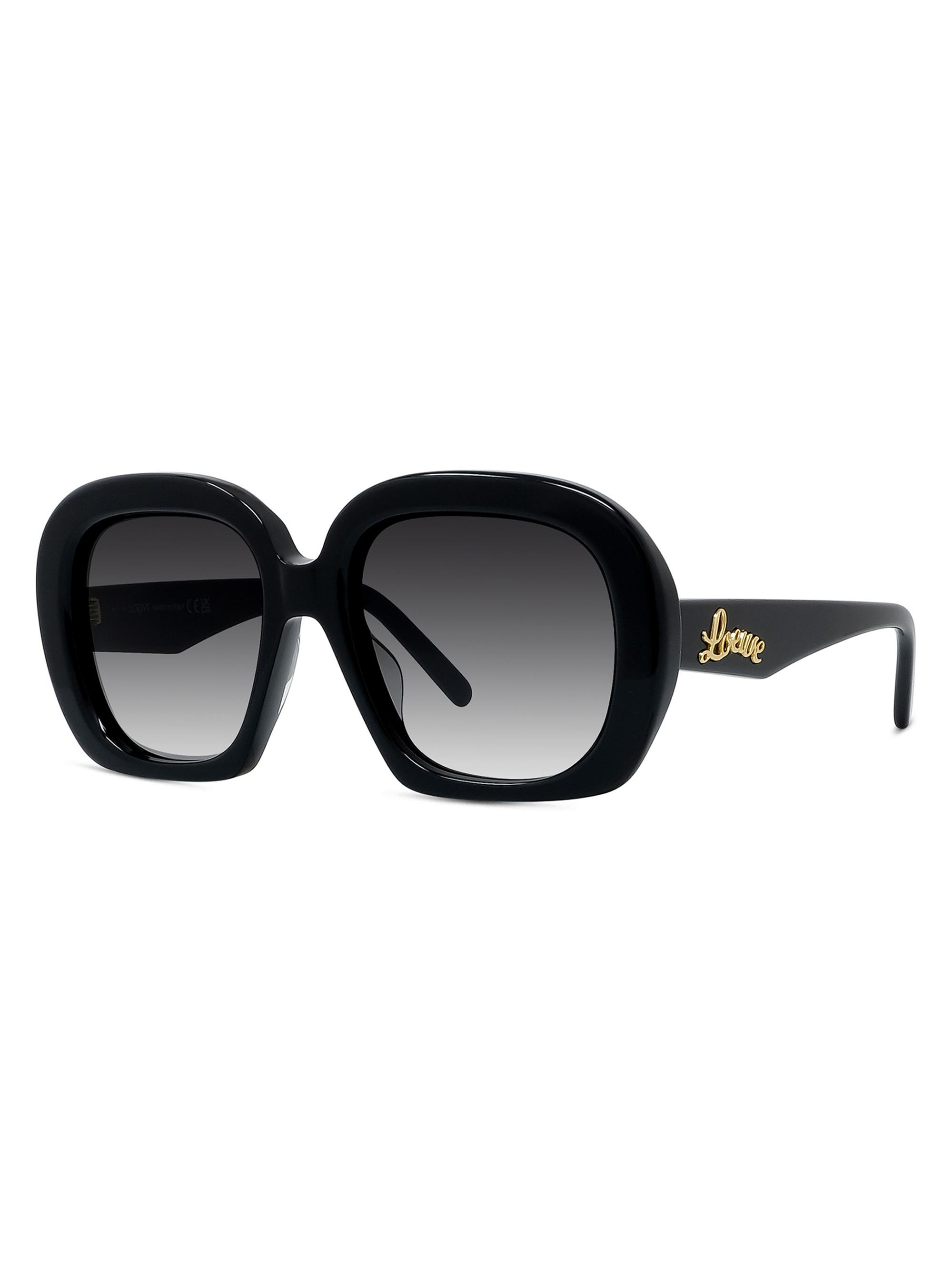 LOEWE Men's Curvy 53MM Square Sunglasses - Shiny Black Gradient