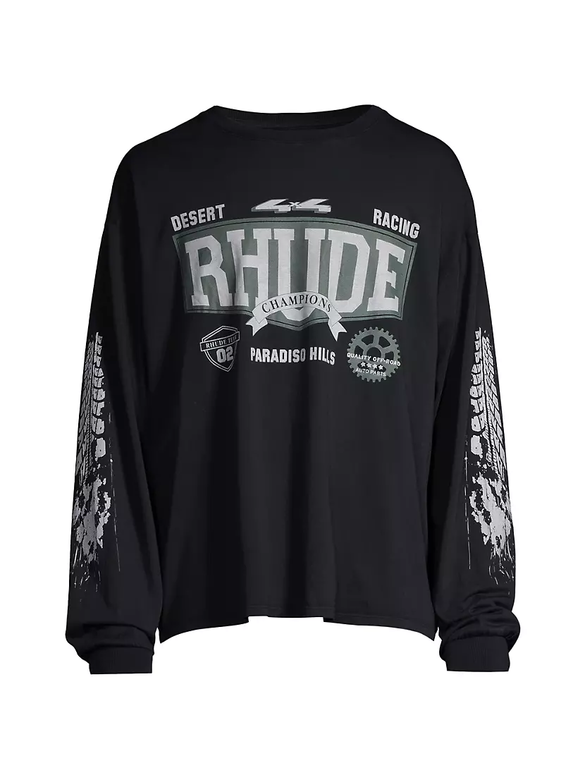 Rhude logo graphic long sleeve tshirt是非