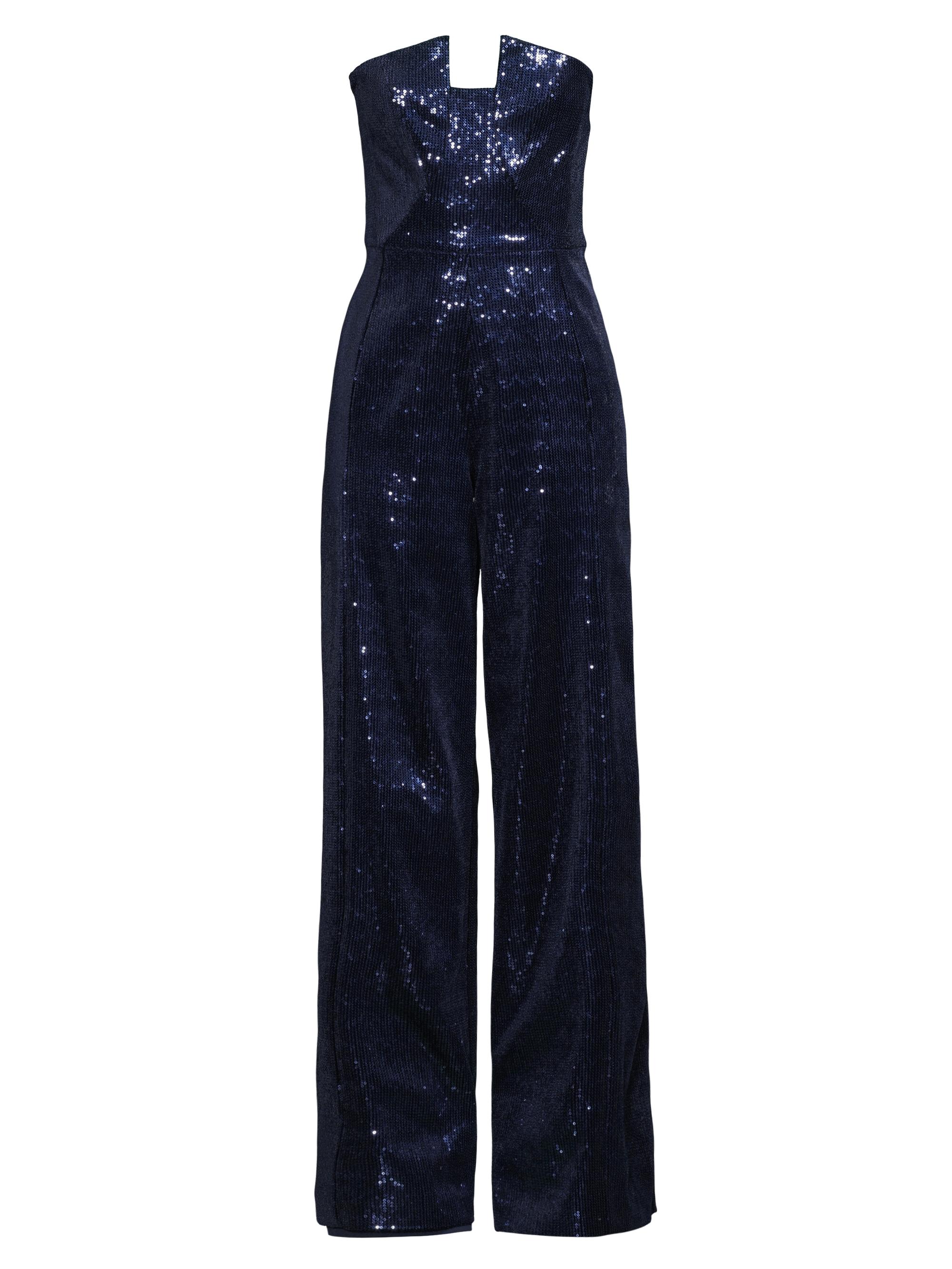 Black Halo Women's Lena Strapless Sequin Jumpsuit - Dazzling Abyss