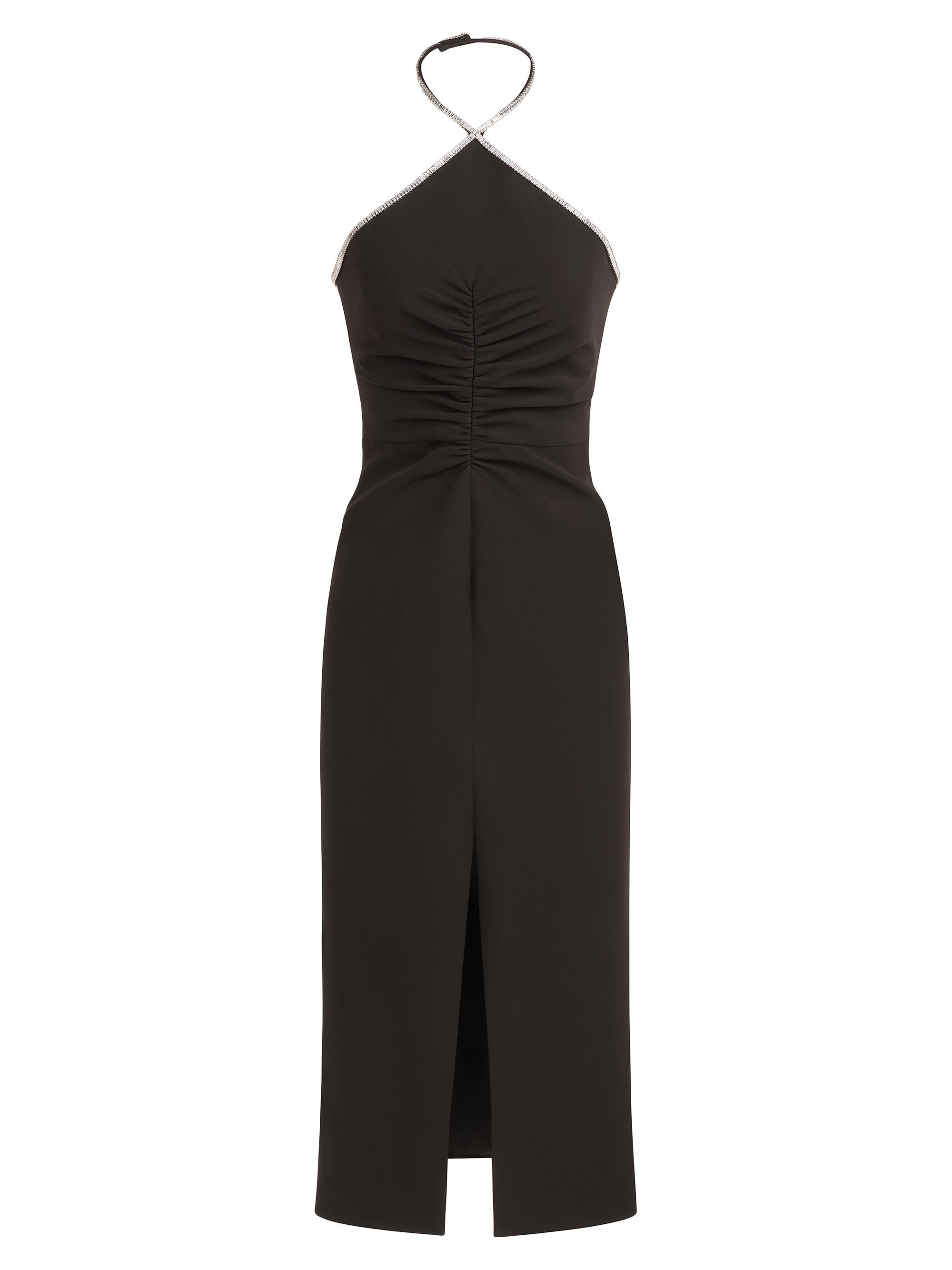 The Attico Black Halter Neck Midi Dress