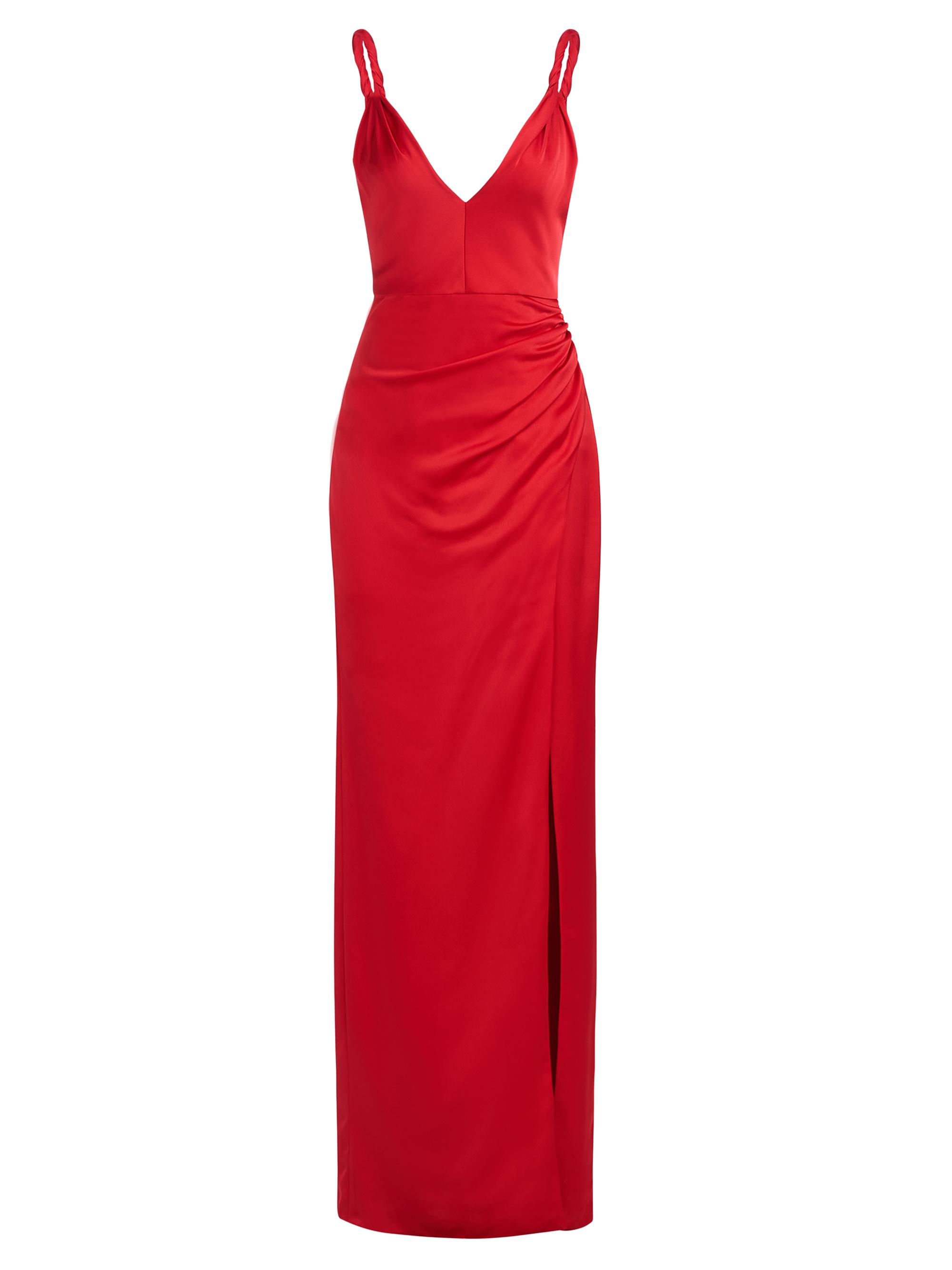 Halston Women's Yvette Draped Satin Gown - Crimson