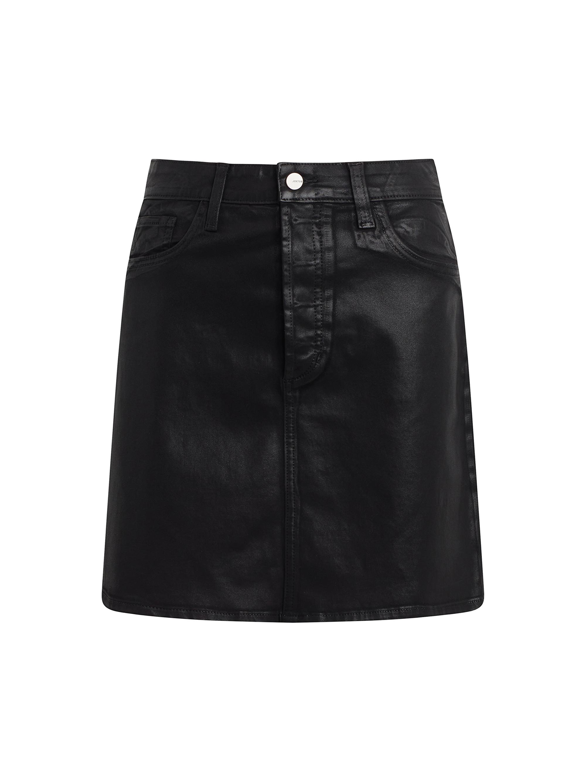 Joe's Jeans Women's Jessica Coated Stretch-Denim Miniskirt - Black