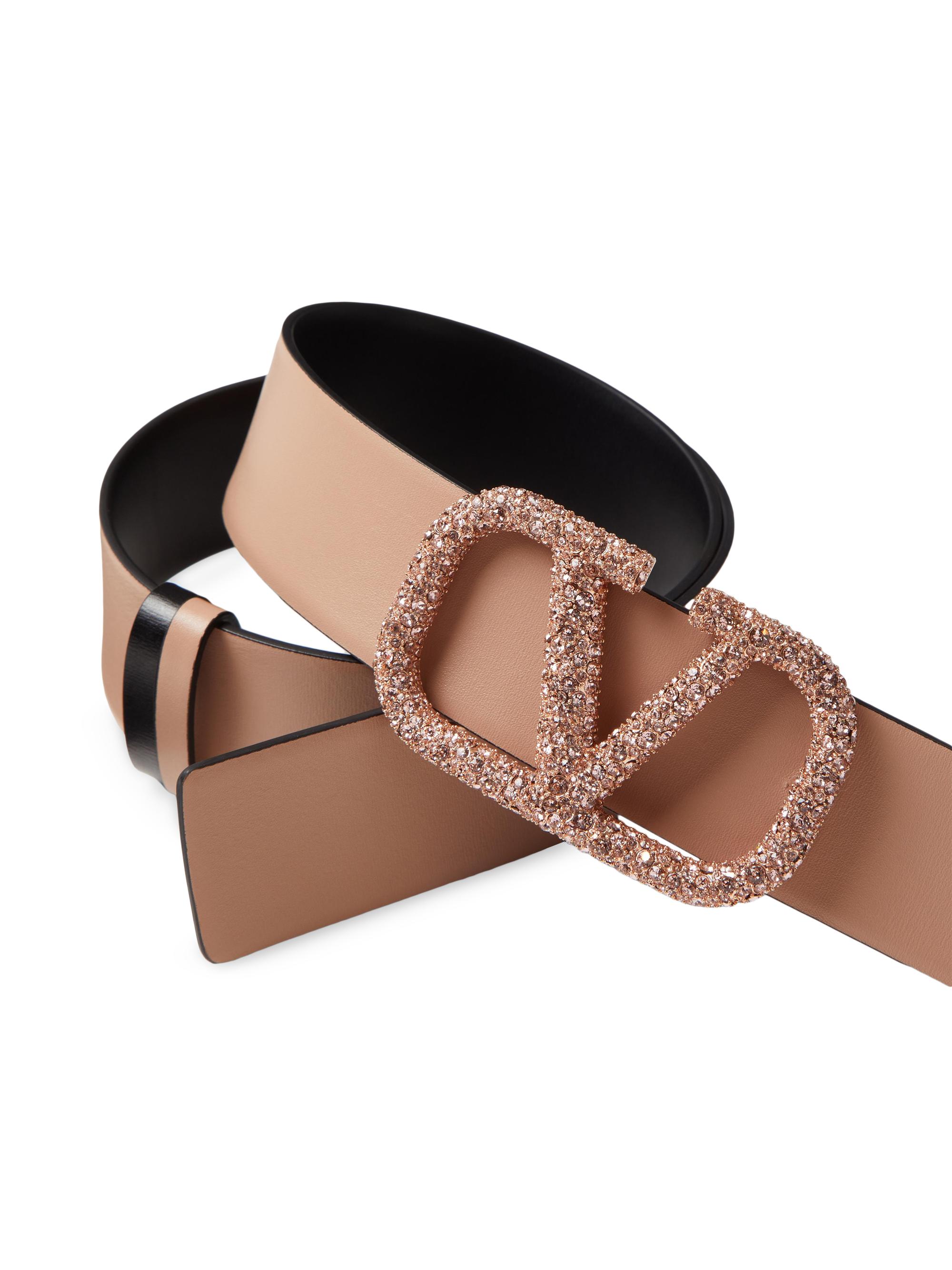 Valentino Garavani Vlogo Signature Reversible Shiny Calfskin Belt