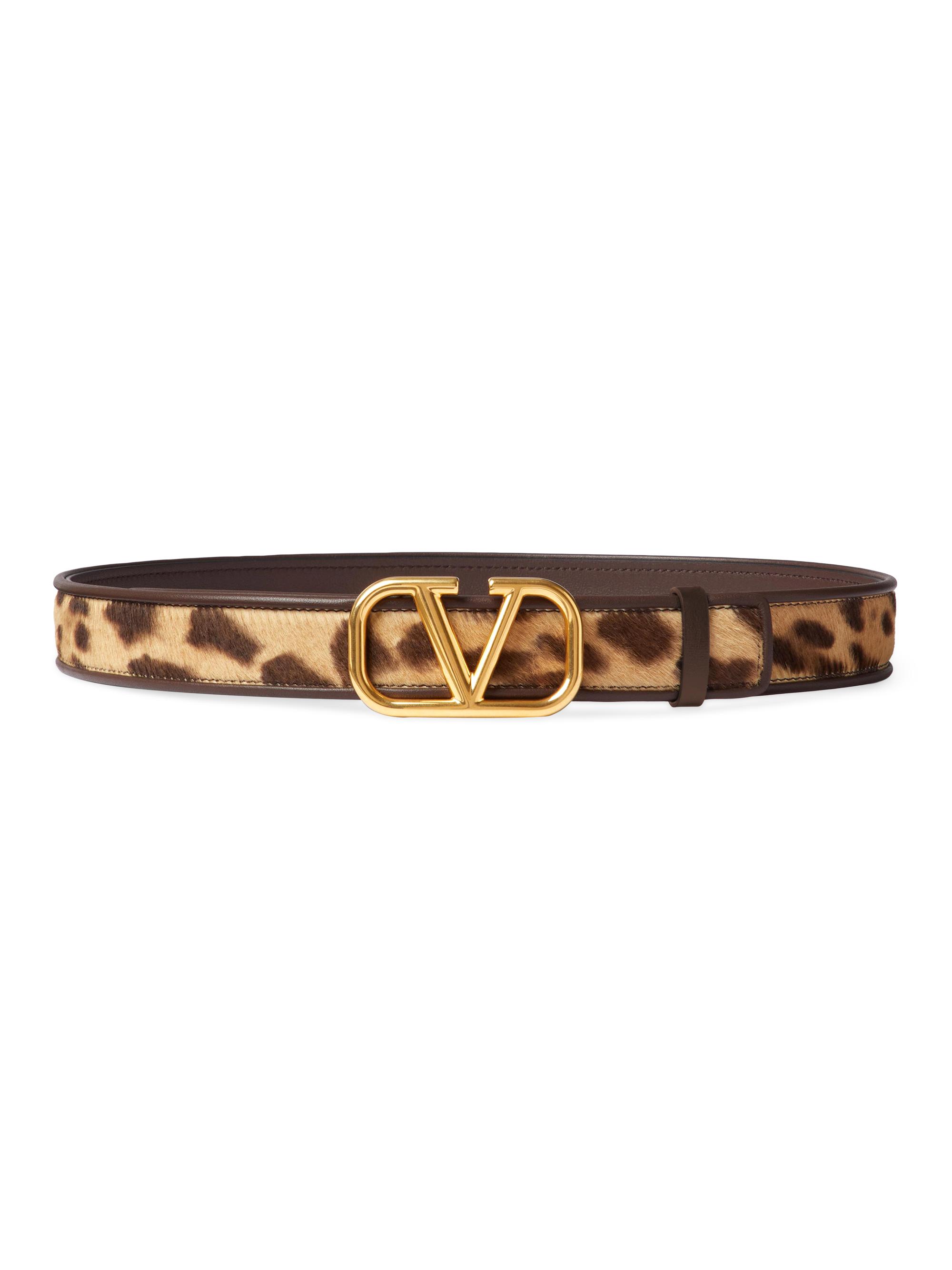 Valentino Garavani Women's Vlogo Signature Calfskin Belt With Pony Animalier Effect 30 MM - Animal Print
