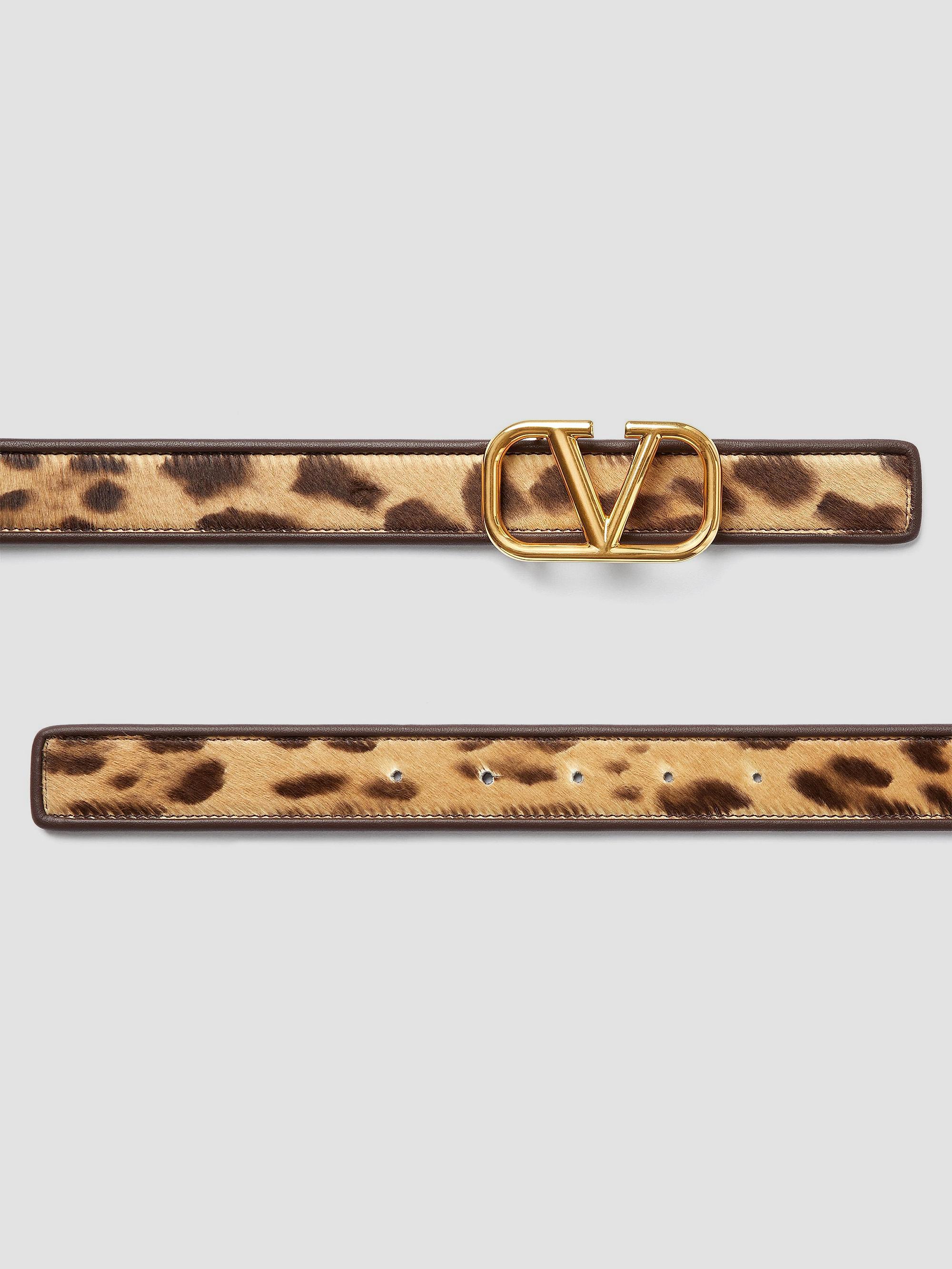 Valentino Garavani Vlogo Signature Calfskin Belt With Pony  display picture 1