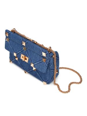 Roman Stud Mini embellished denim tote bag