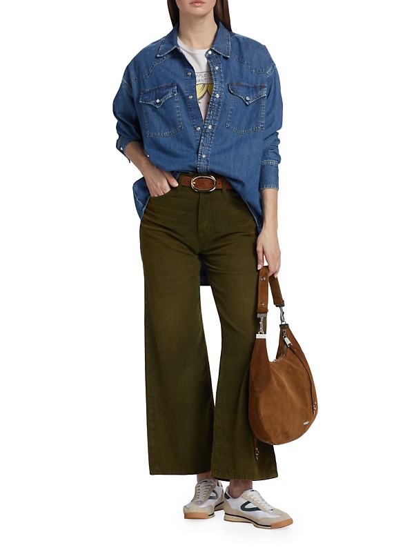 Shop Re/done Oversized Denim Western Shirt | Saks Fifth Avenue Shop Re/done Oversized Denim Western Shirt | Saks Fifth Avenue