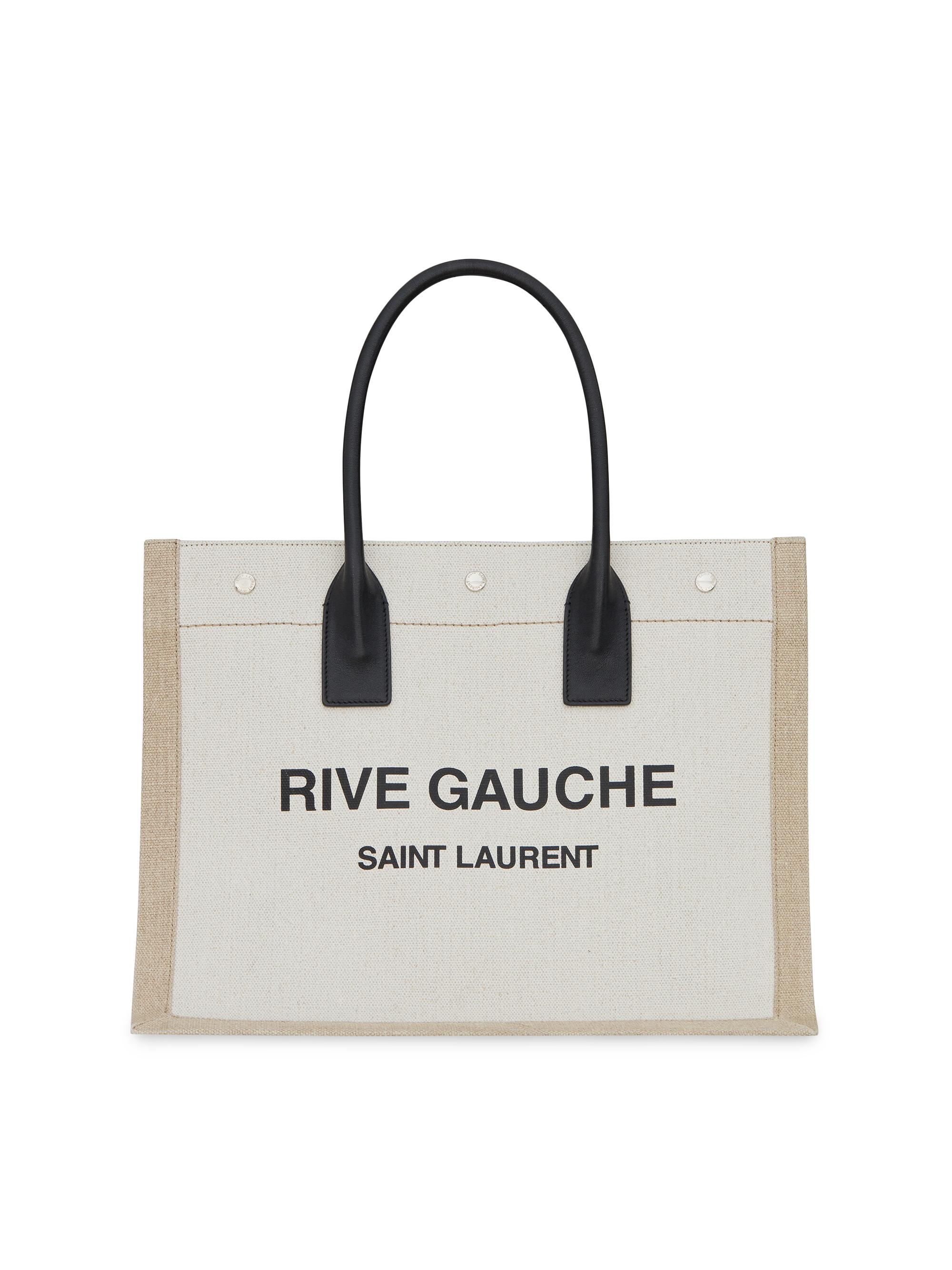 Saint Laurent Women's Rive Gauche  Tote Bag In Linen And Leather - Beige