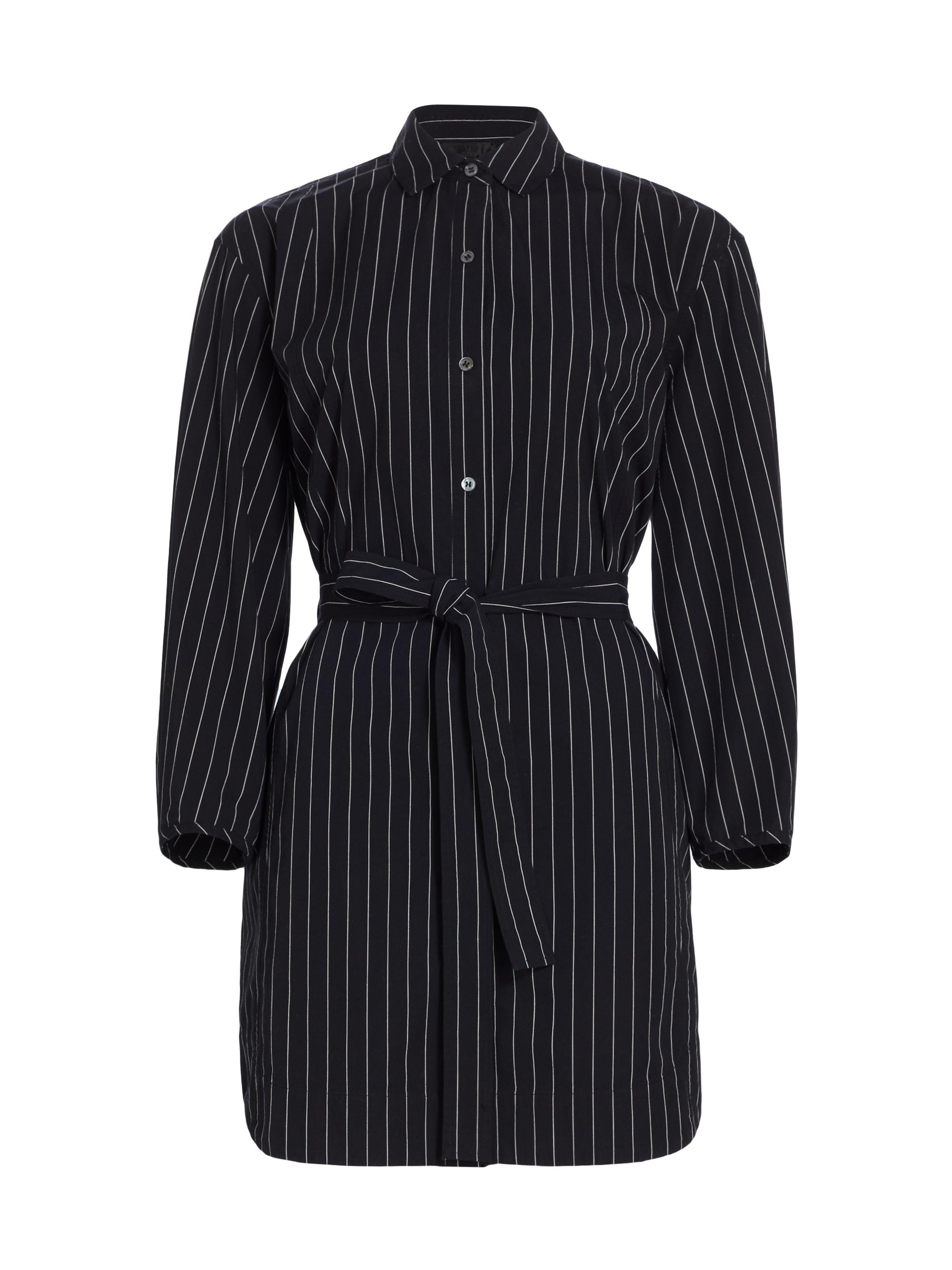 ATM Anthony Thomas Melillo Women's Pinstripe Poplin Shirtdress - Black