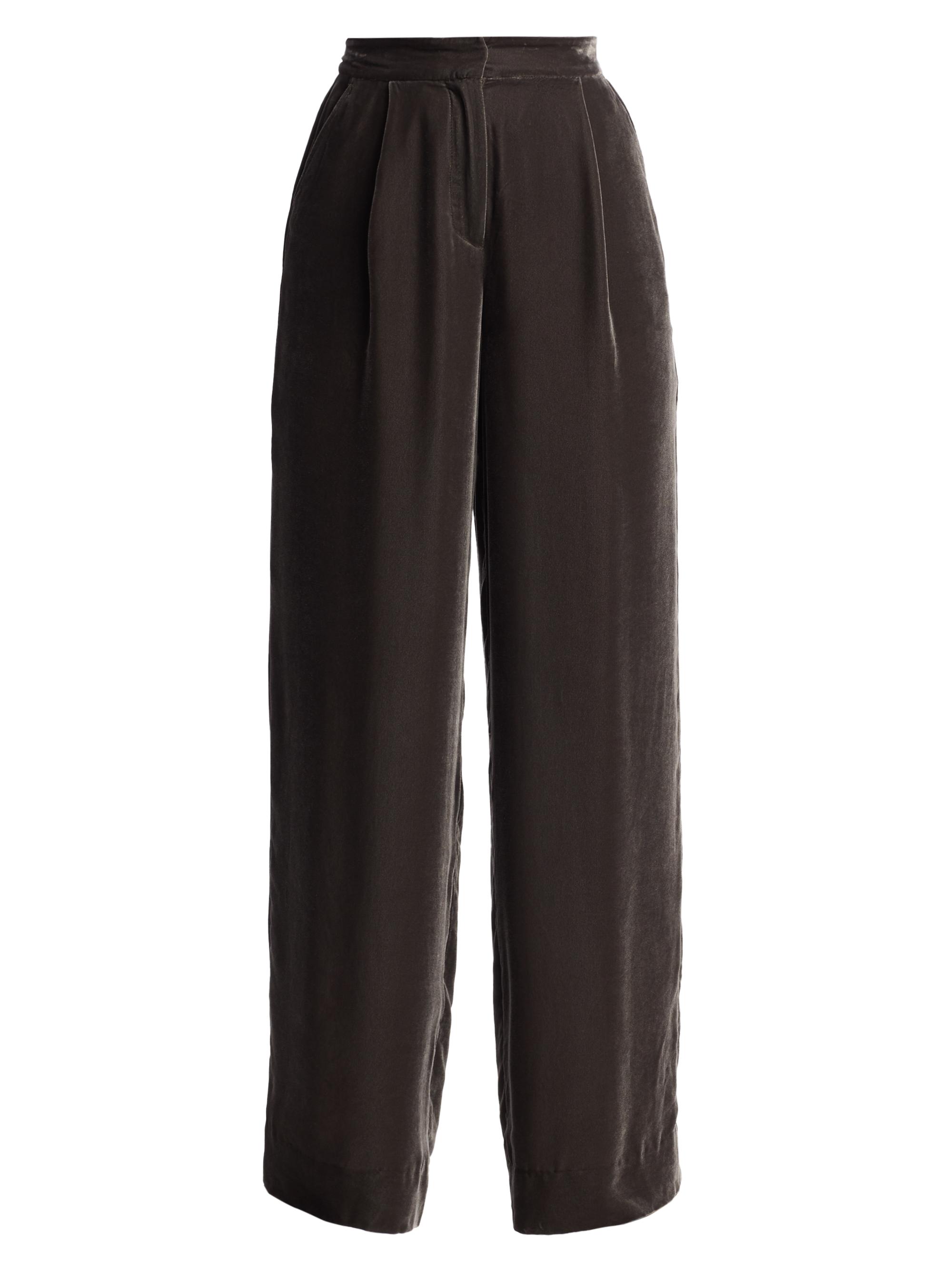 ATM Anthony Thomas Melillo Women's Wide-Leg Velvet Pants - Truffle Grey