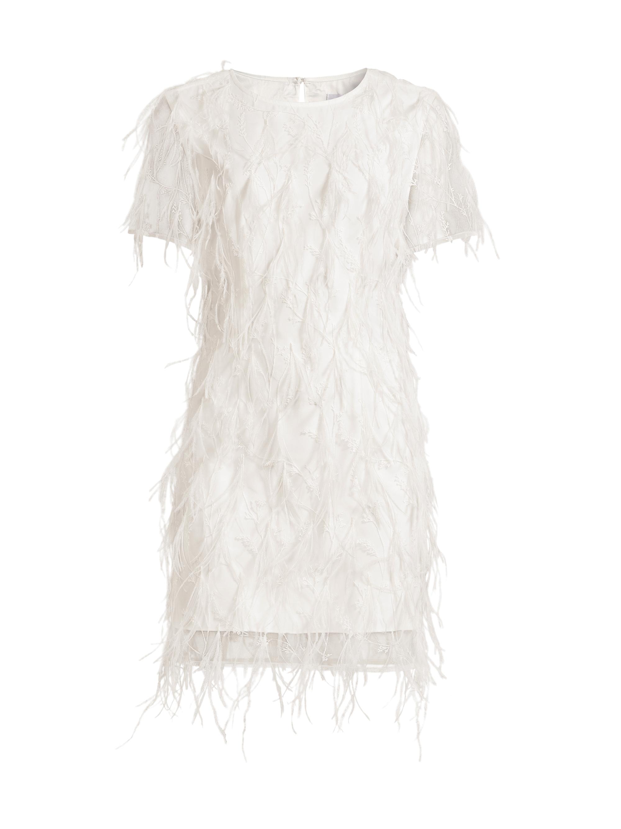 Milly Women's Rana Feather Shift Dress - White