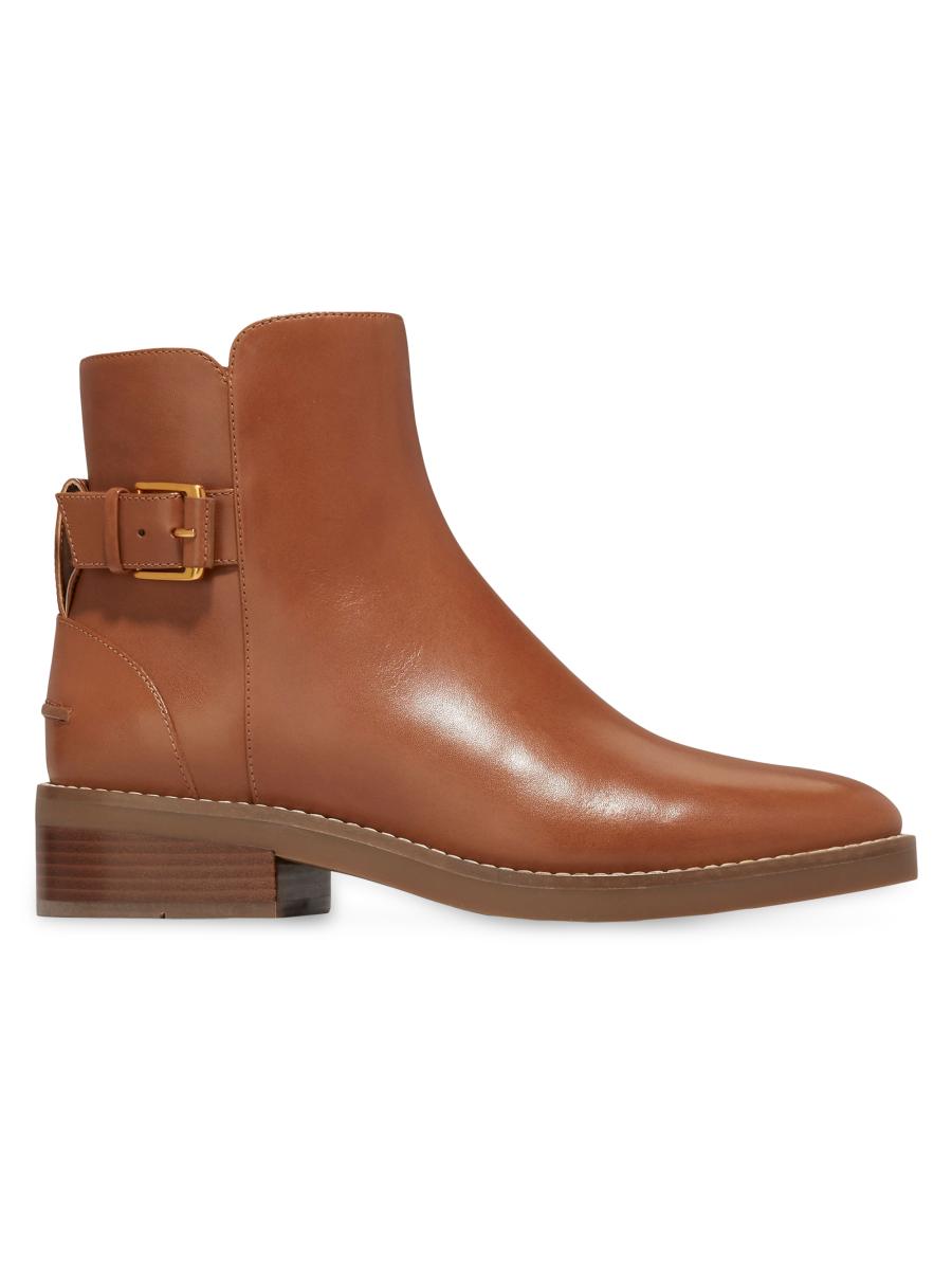 Cole Haan Hampshire 25MM Leather Buckle Booties | Saks Fifth