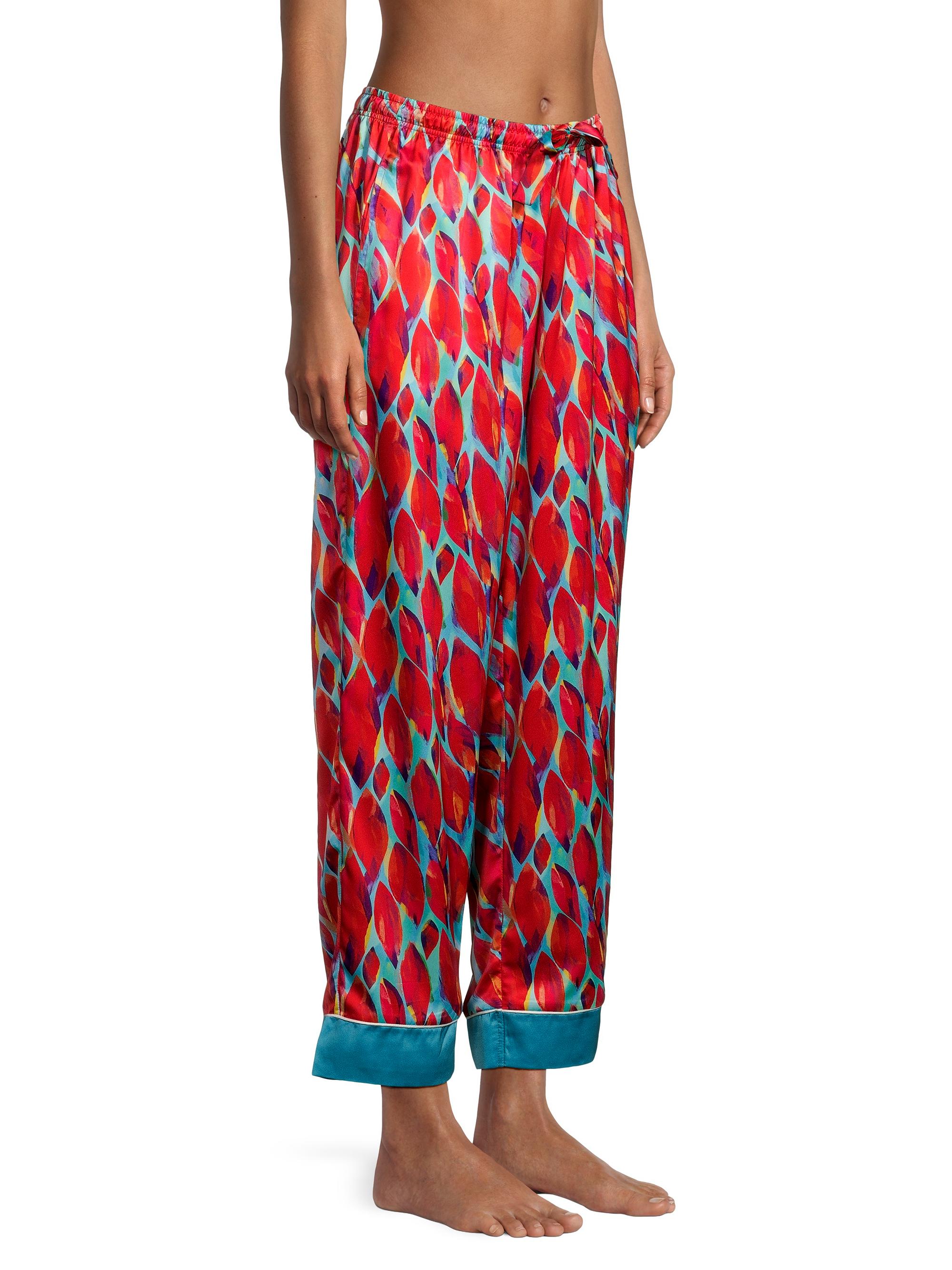Averie Women's Margot Long Pajama Set - Red Multi | Thumbnail 4
