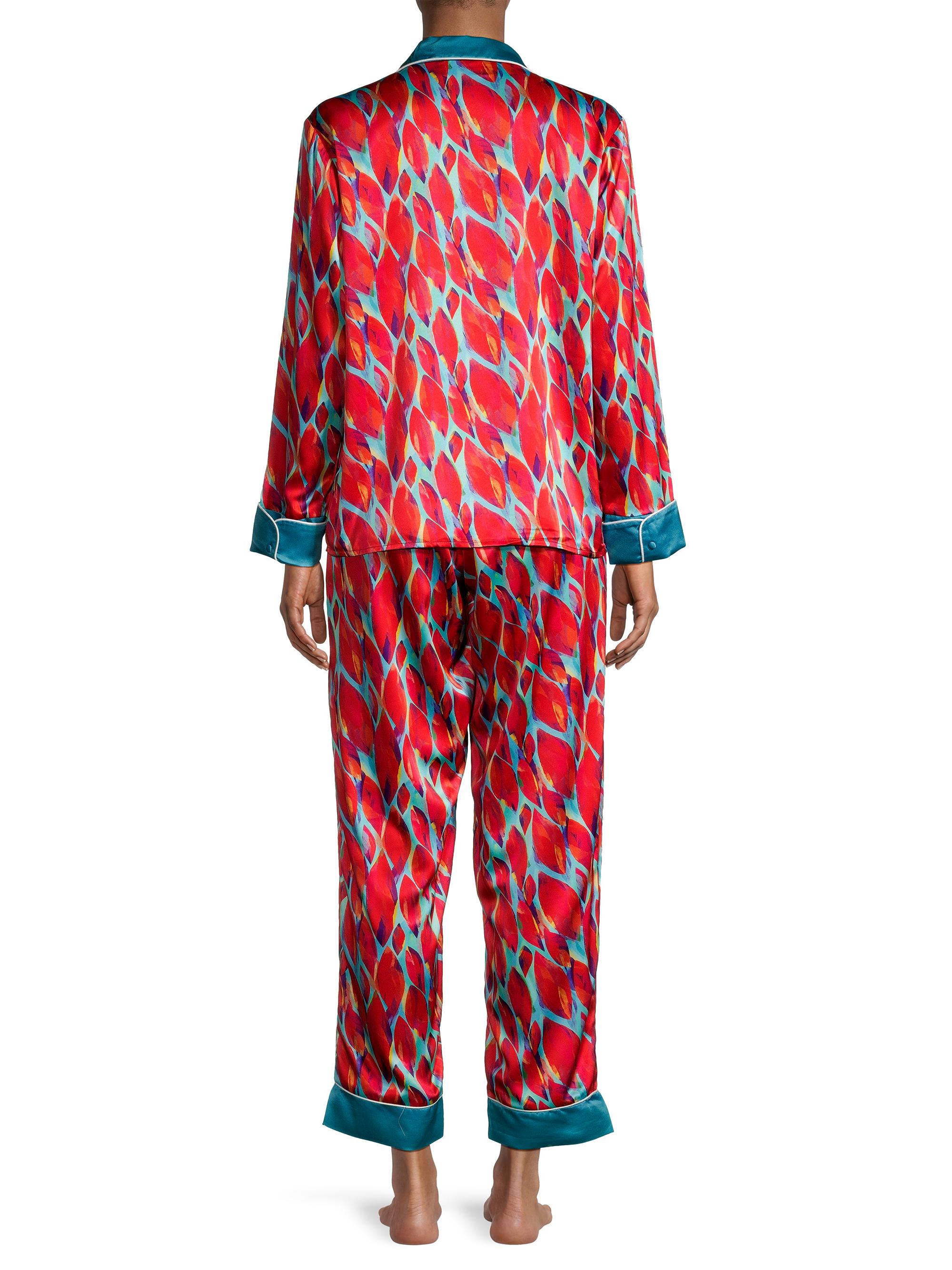 Averie Women's Margot Long Pajama Set - Red Multi | Thumbnail 5