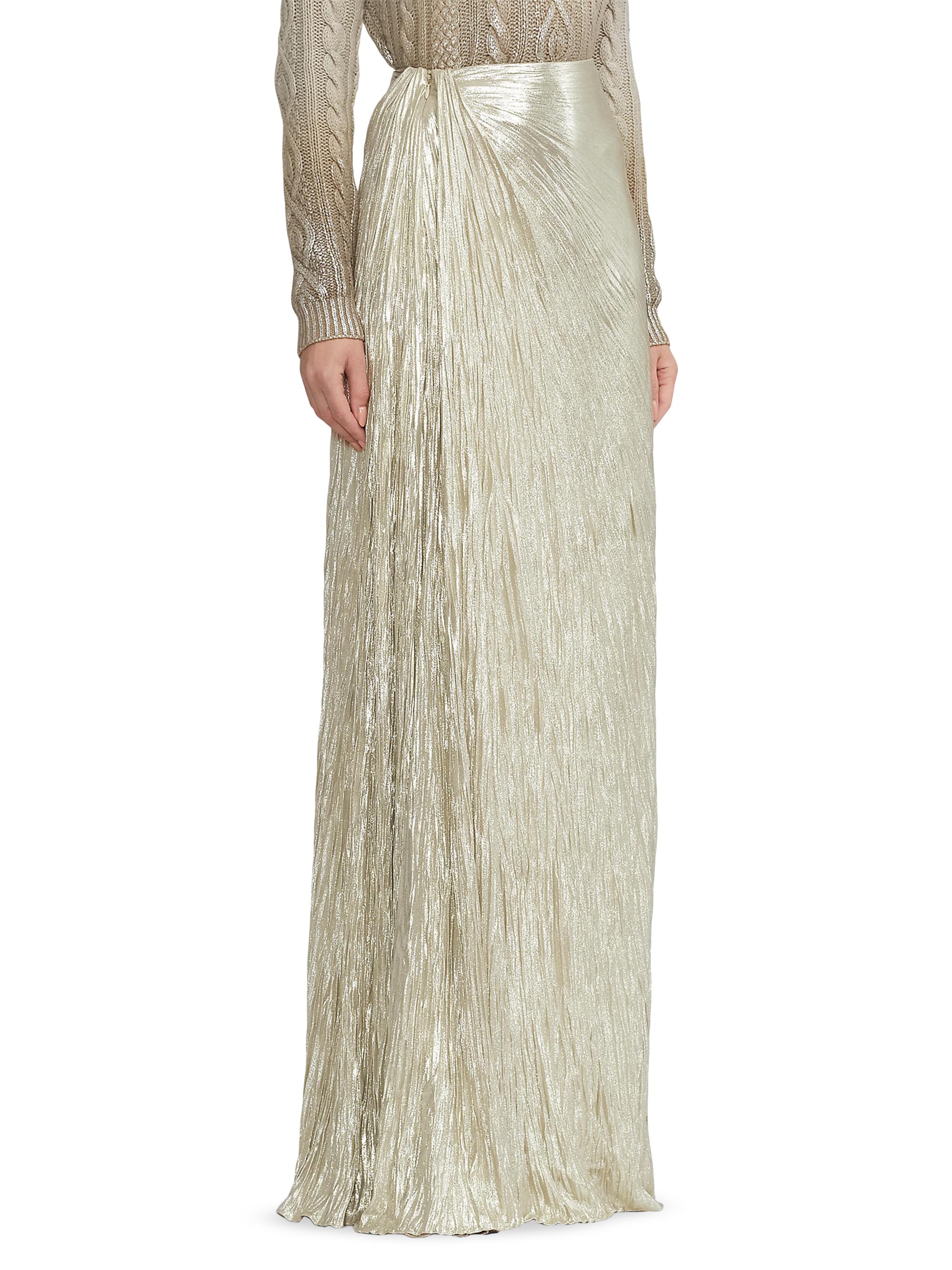 Ralph Lauren Collection Duvall Metallic Jersey Maxi Skirt | Saks