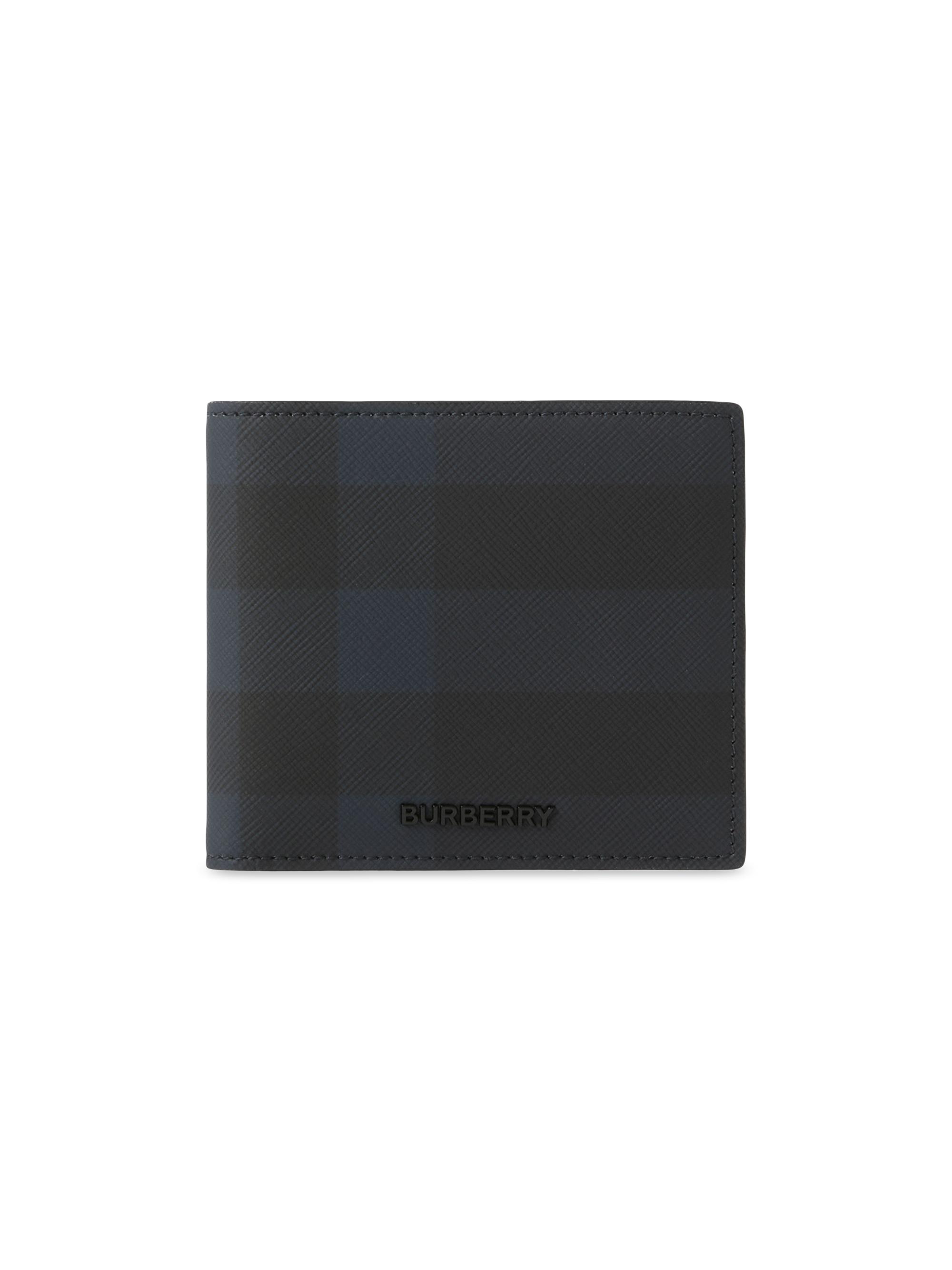 Burberry Men's Check Bifold Wallet - Navy